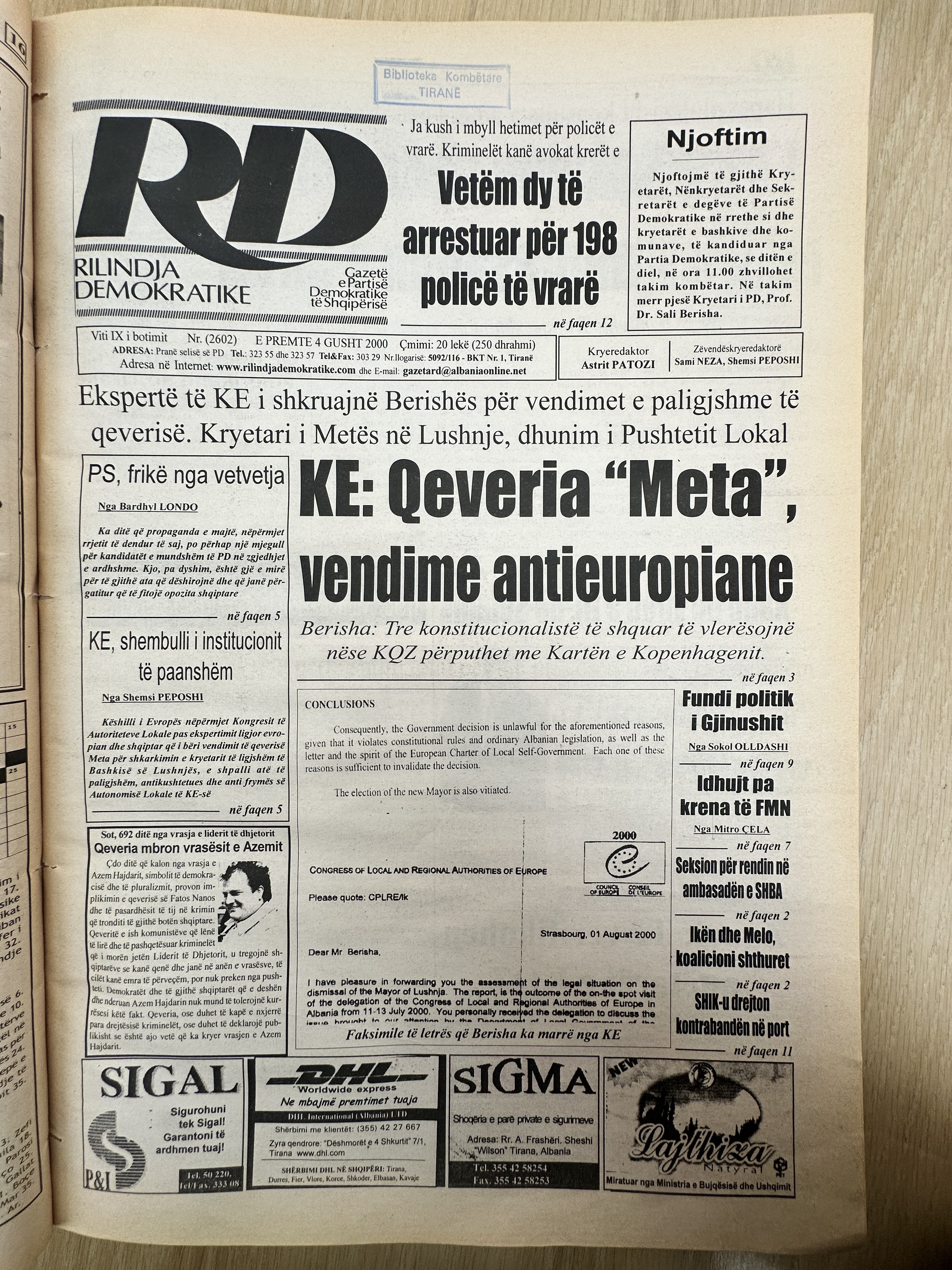Rilindja Demokratike 2000-08-04