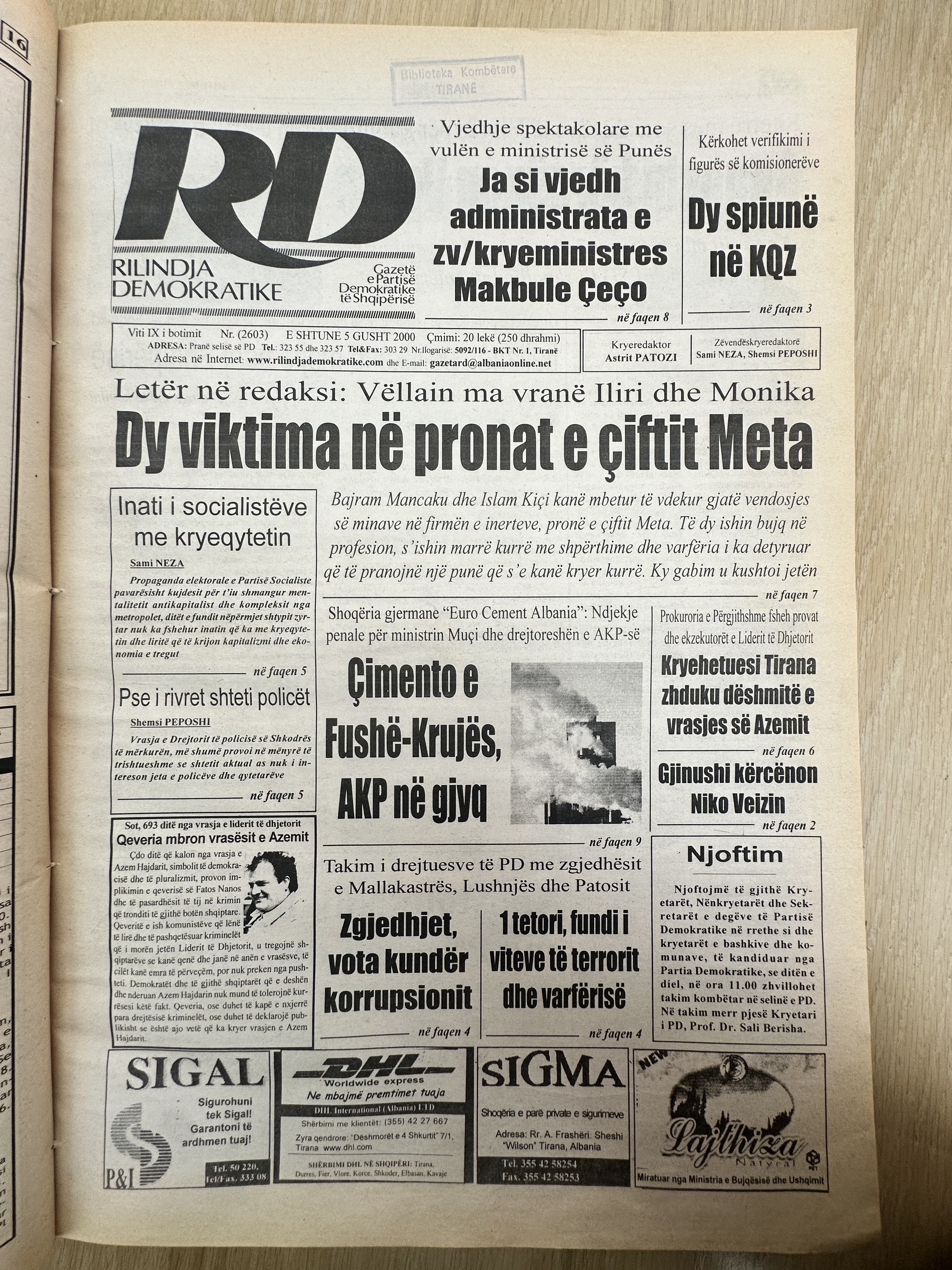 Rilindja Demokratike 2000-08-05
