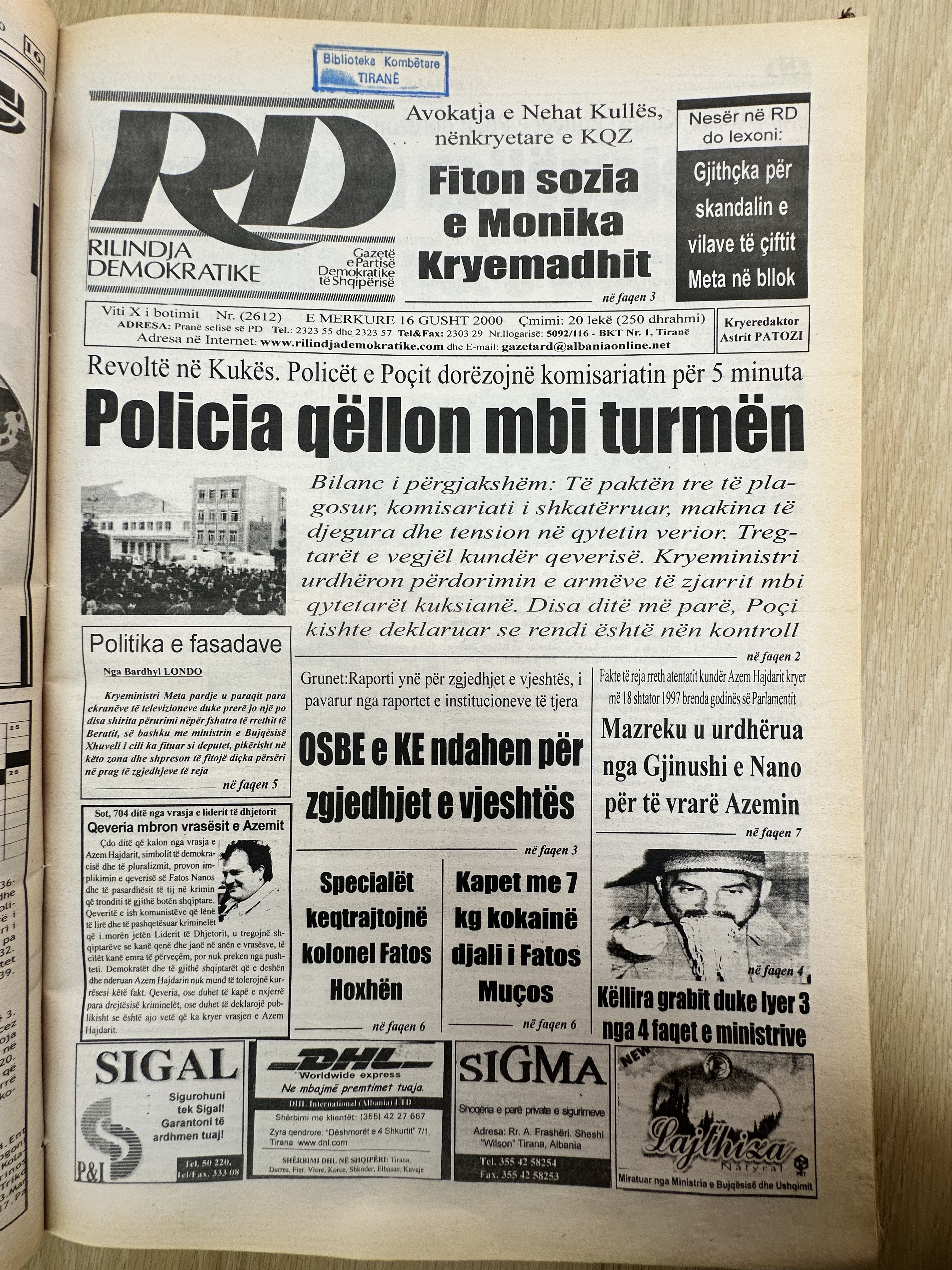 Rilindja Demokratike 2000-08-16