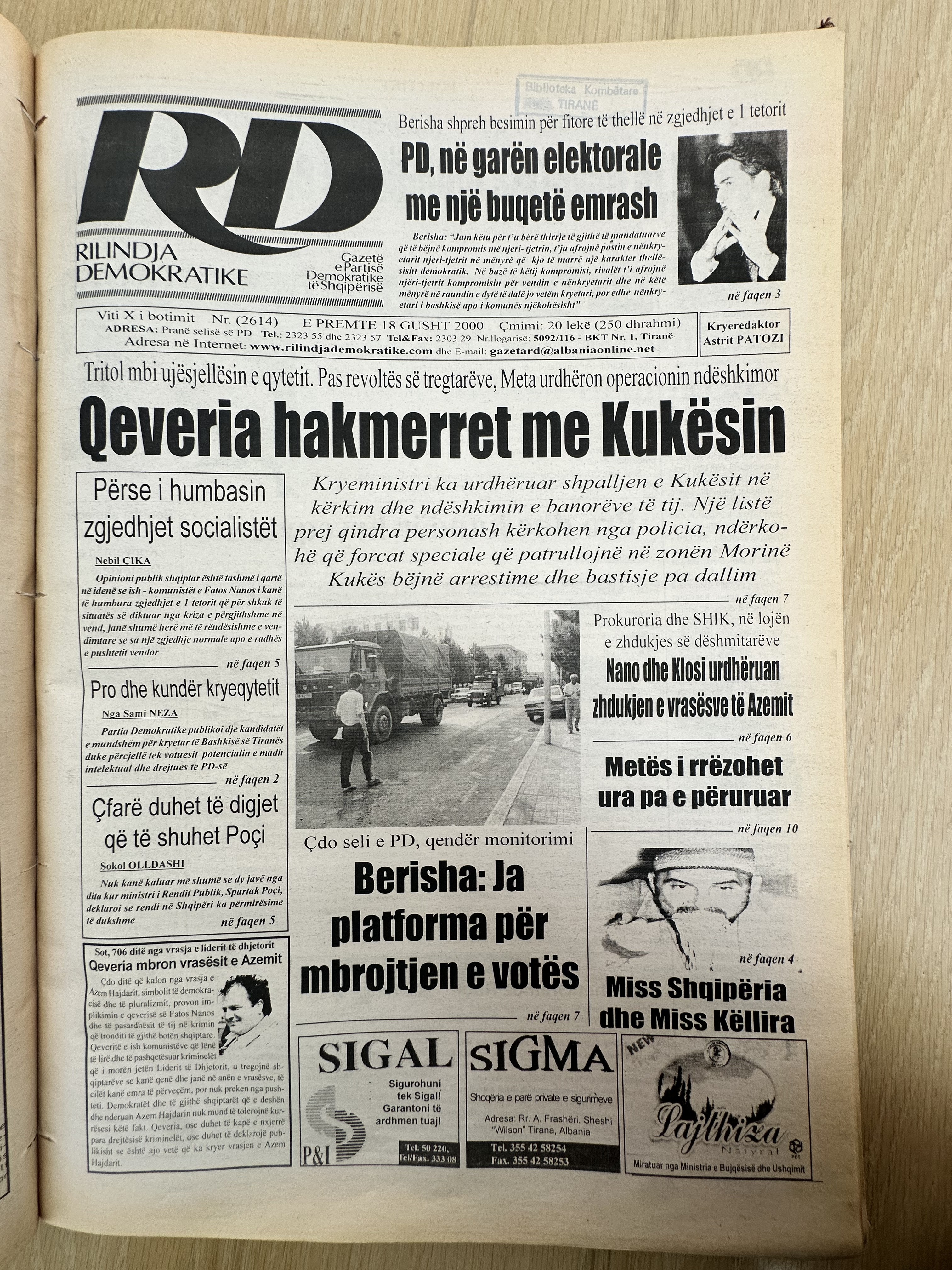 Rilindja Demokratike 2000-08-18