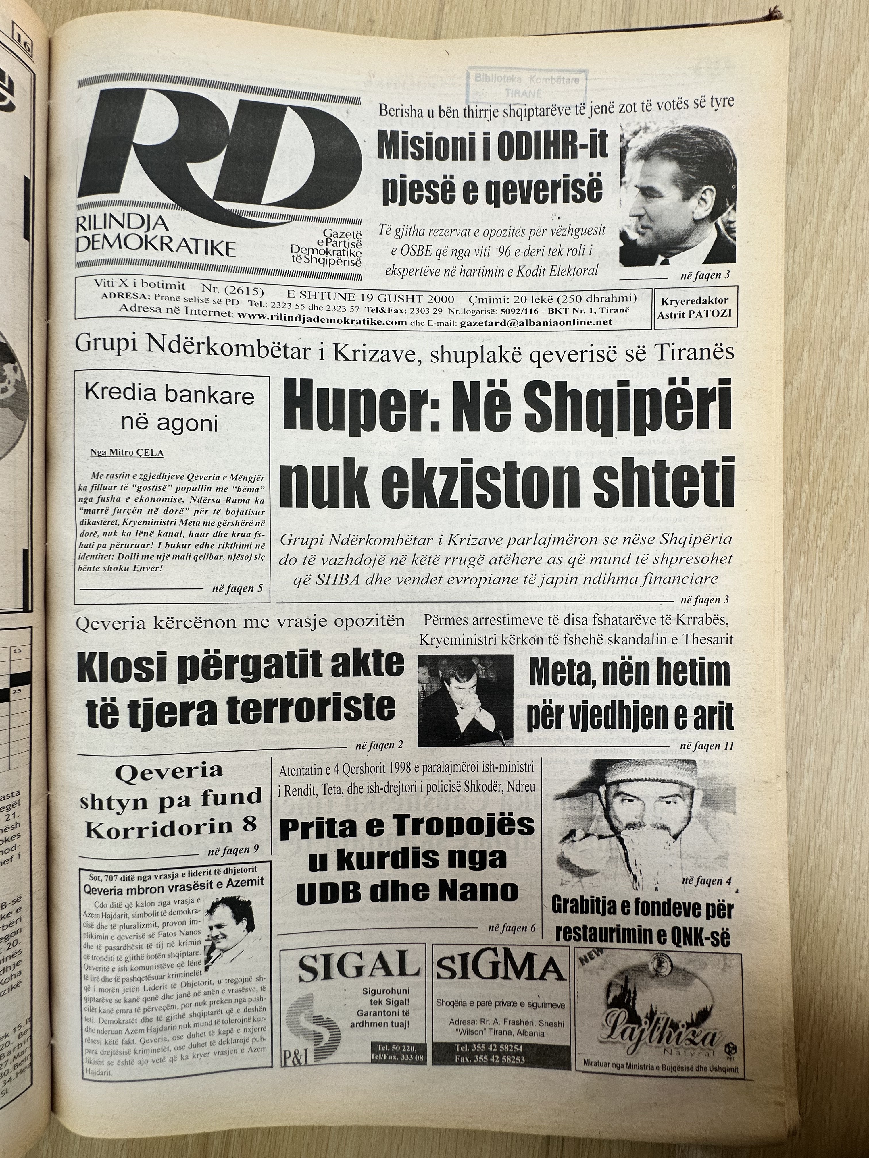 Rilindja Demokratike 2000-08-19