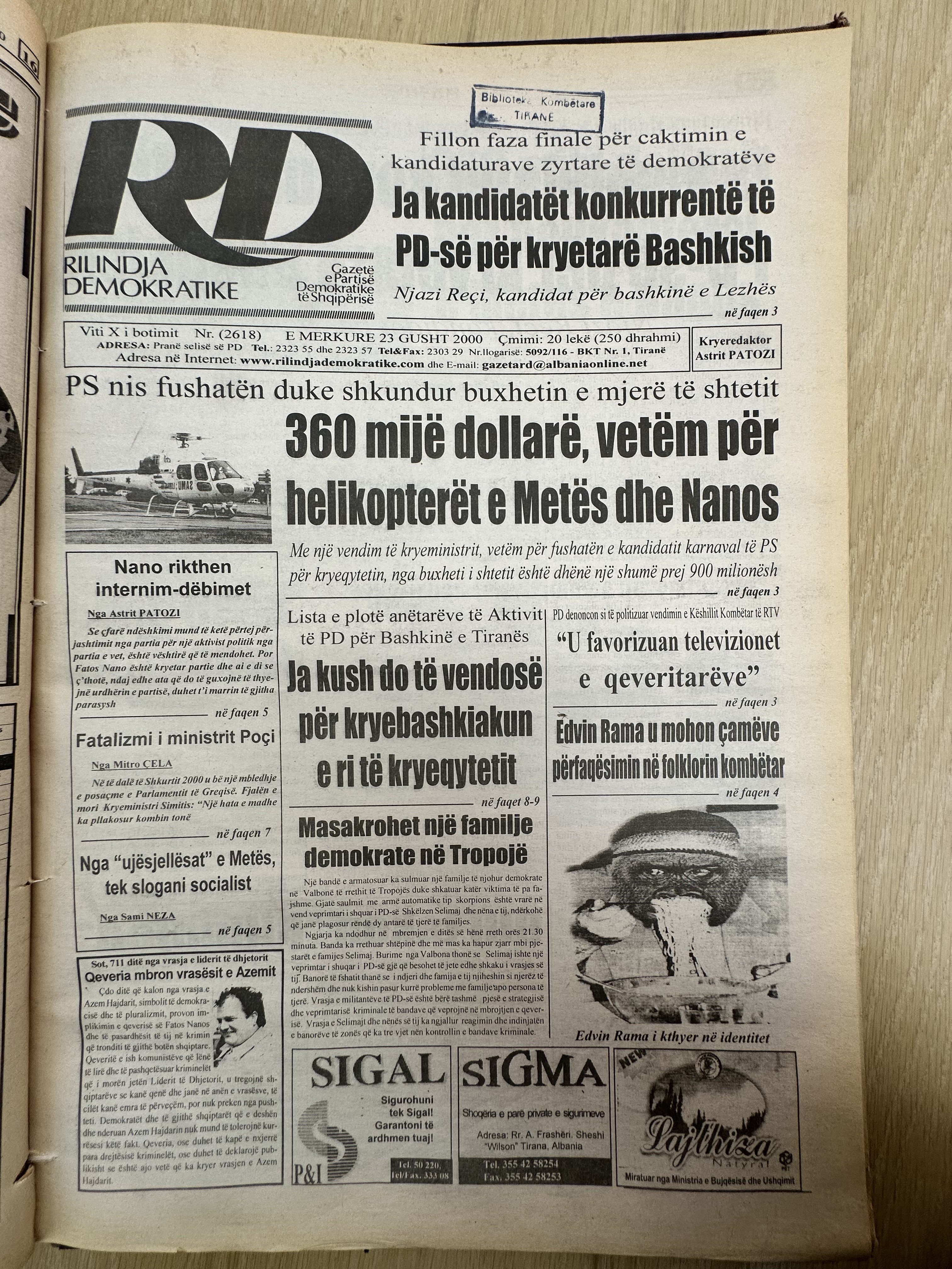 Rilindja Demokratike 2000-08-23