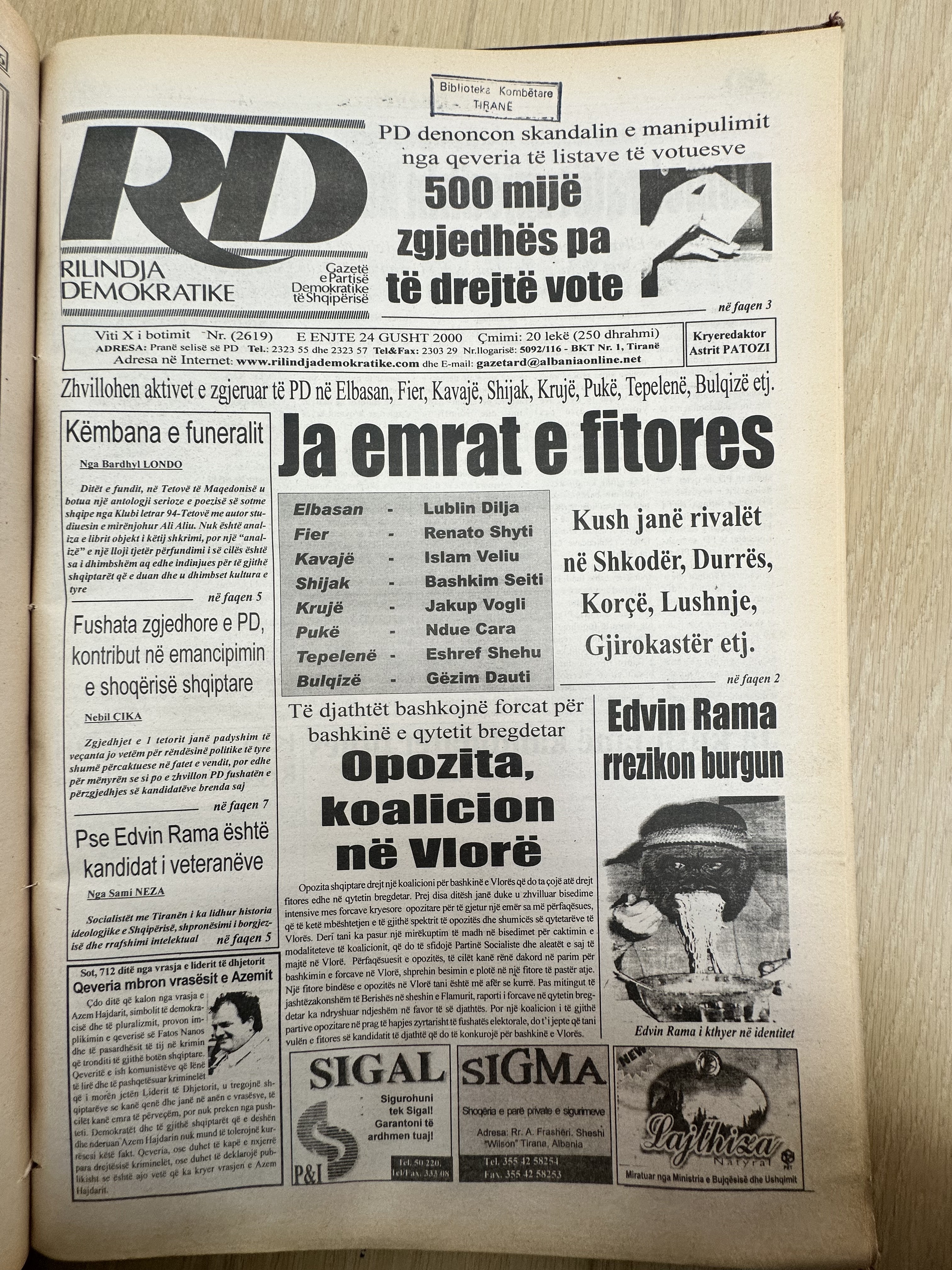 Rilindja Demokratike 2000-08-24