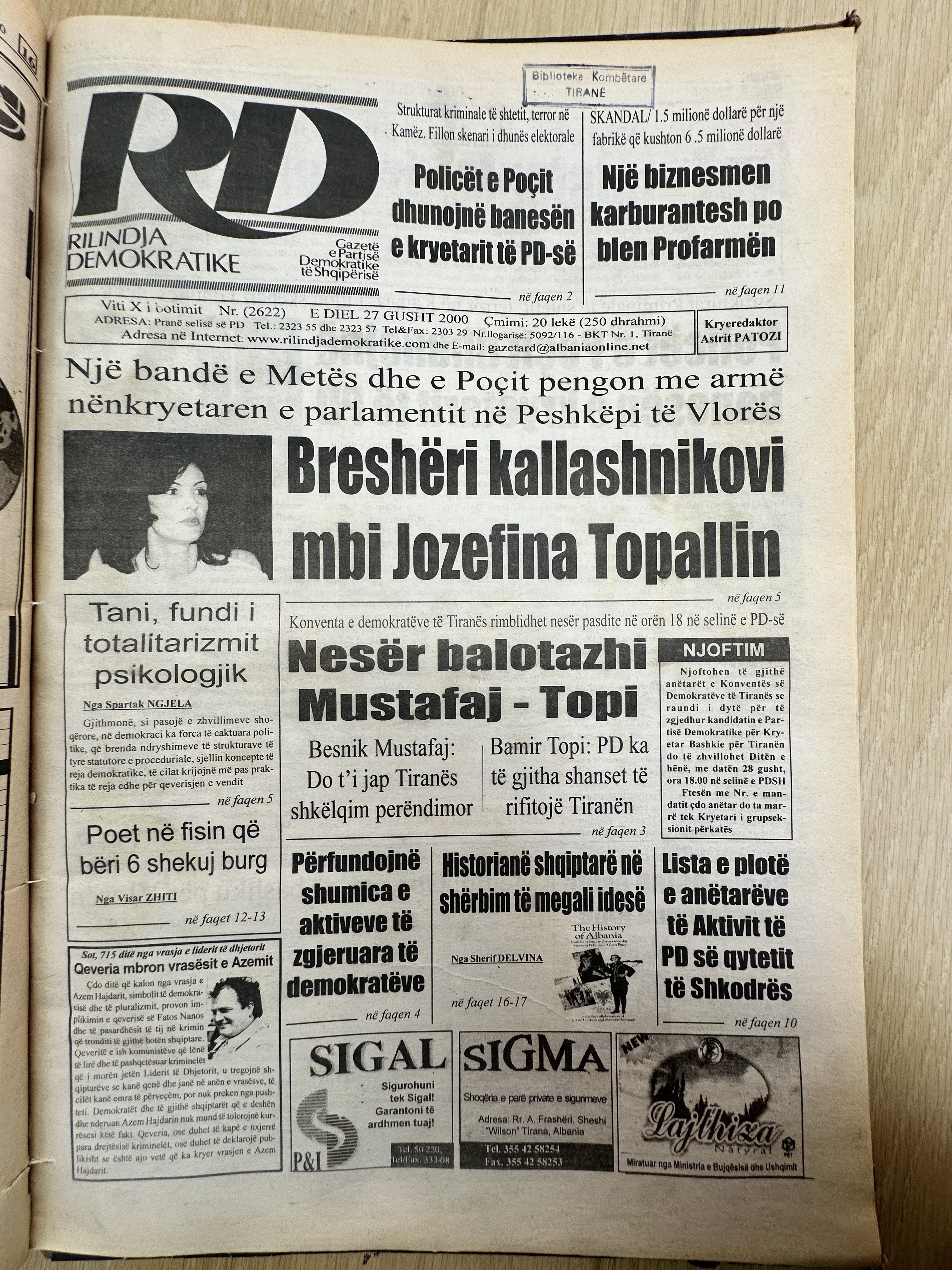 Rilindja Demokratike 2000-08-27