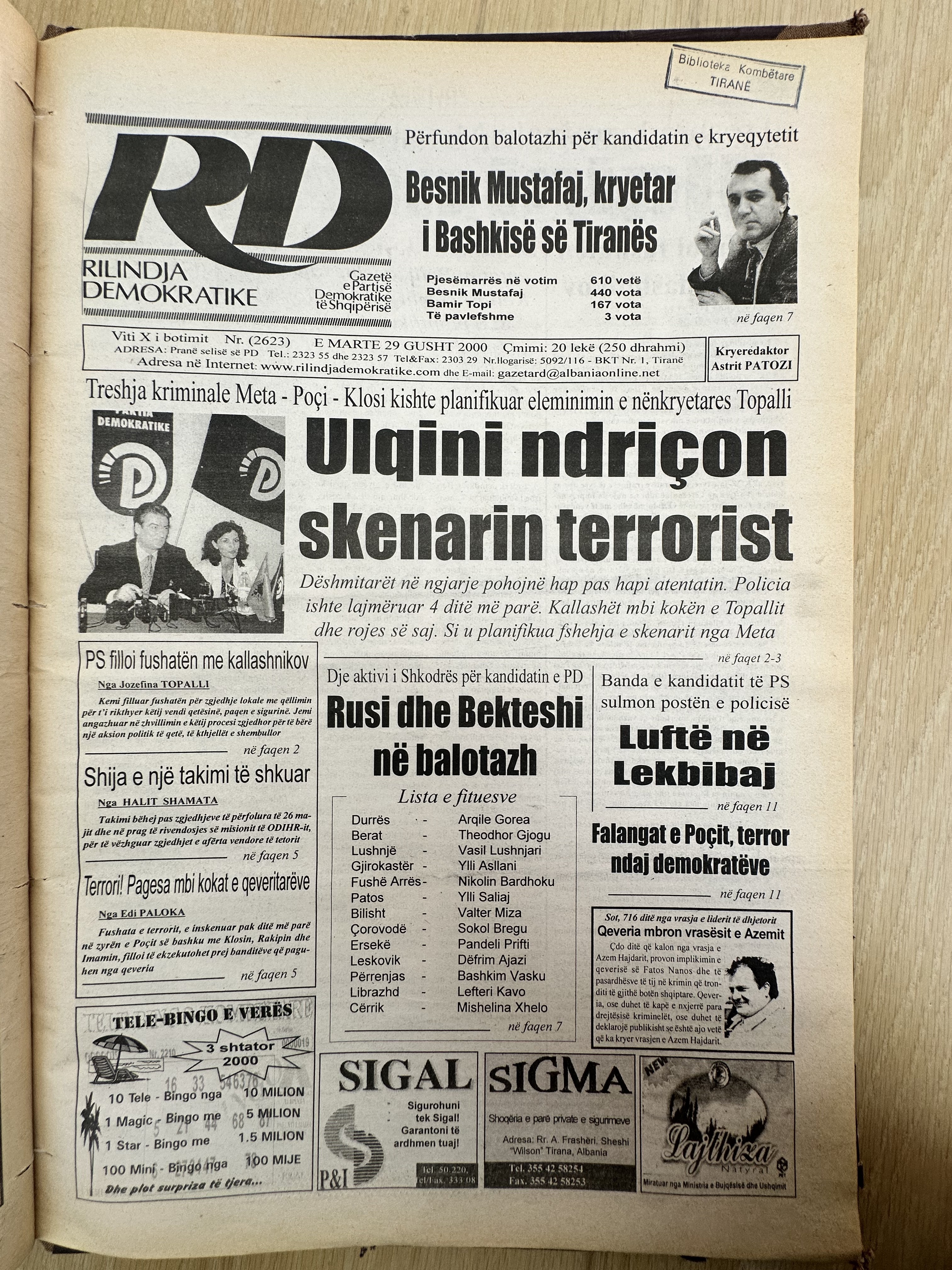 Rilindja Demokratike 2000-08-29
