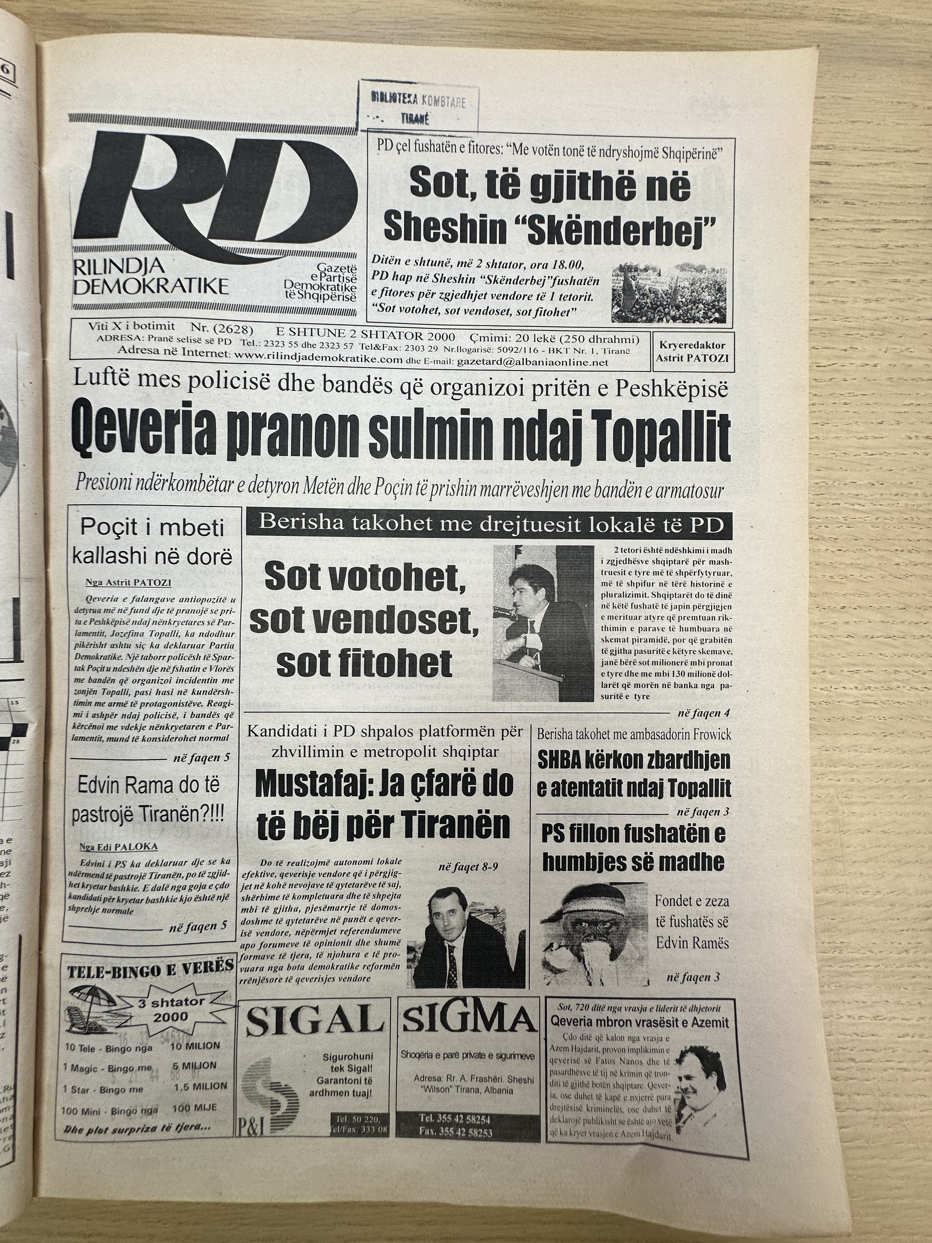 Rilindja Demokratike 2000-09-02