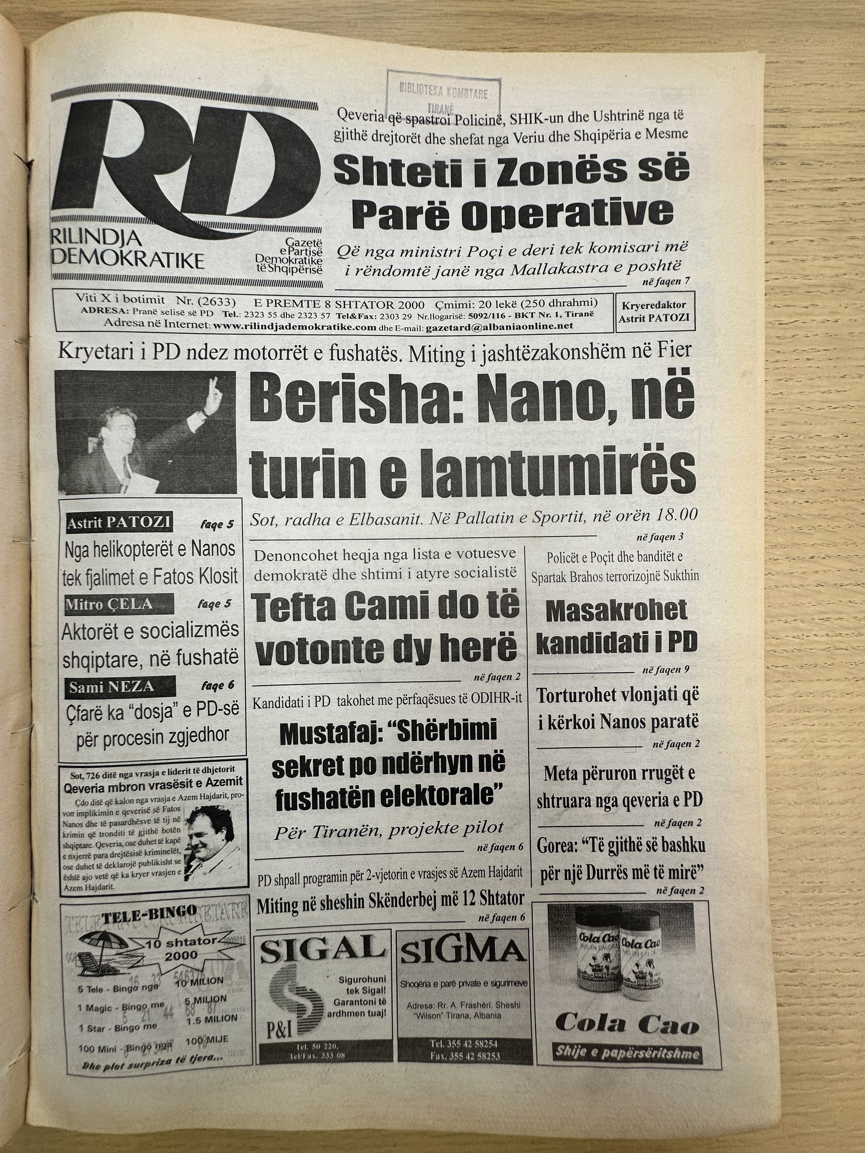 Rilindja Demokratike 2000-09-08