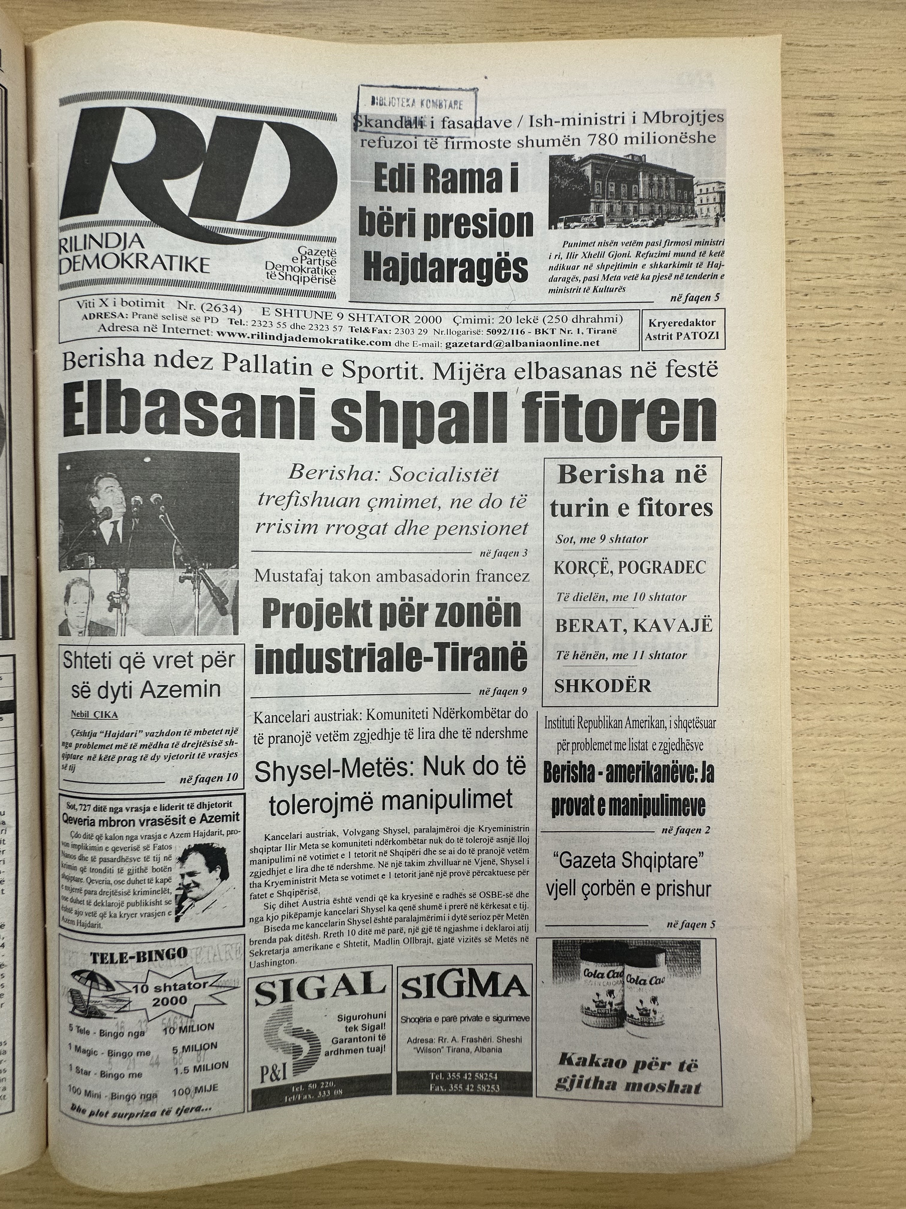 Rilindja Demokratike 2000-09-09