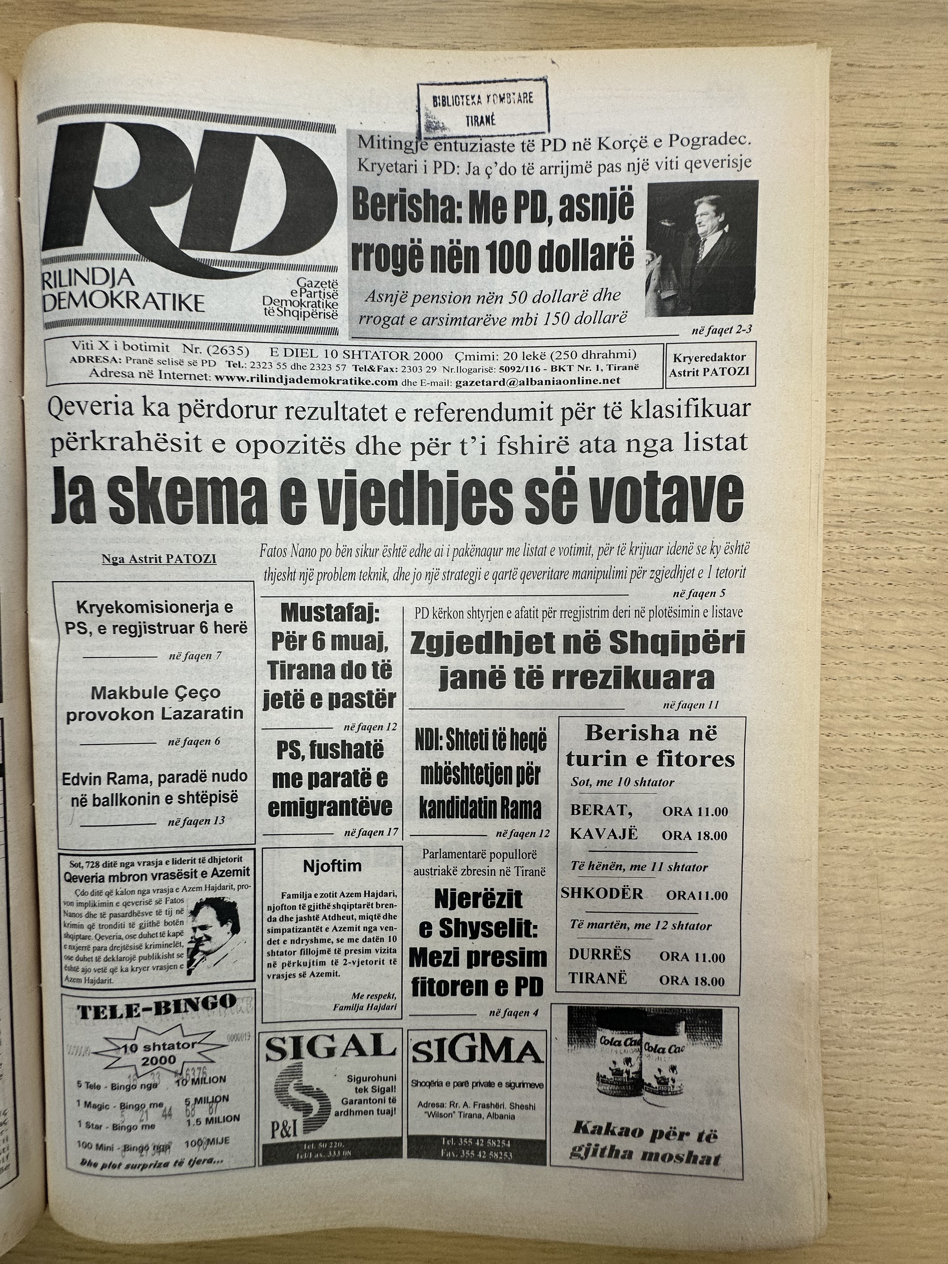 Rilindja Demokratike 2000-09-10