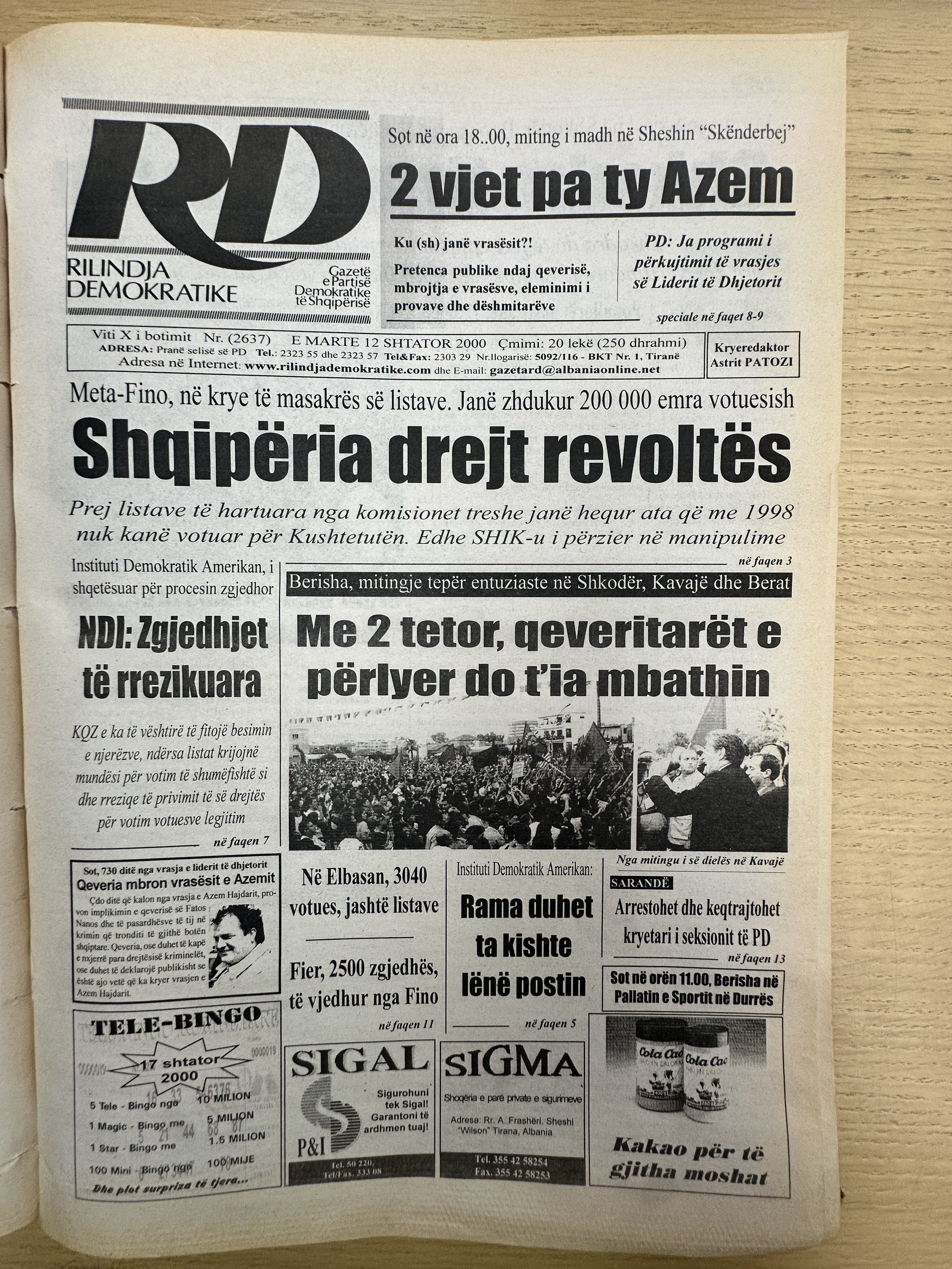 Rilindja Demokratike 2000-09-12