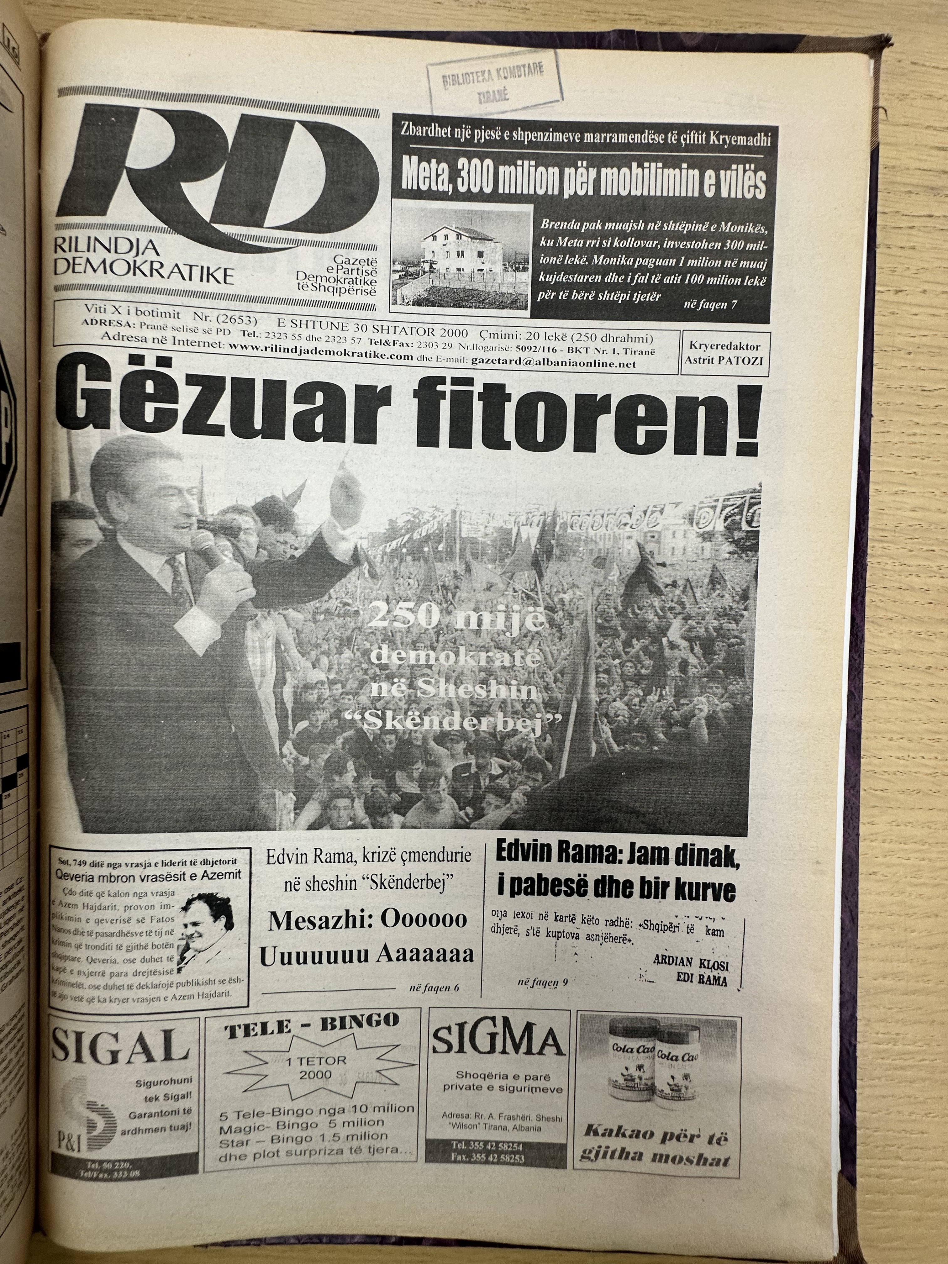 Rilindja Demokratike 2000-09-25