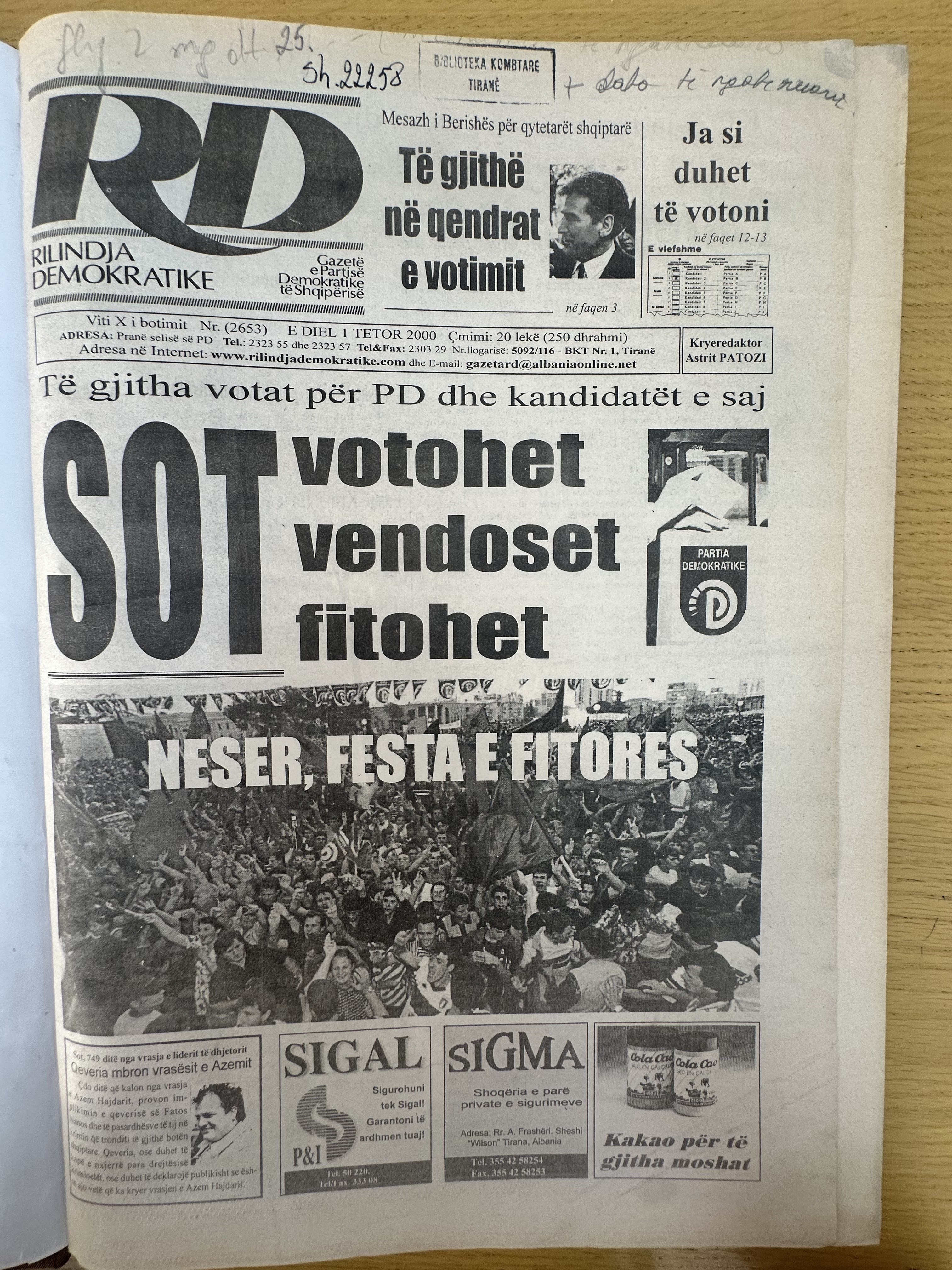 Rilindja Demokratike 2000-10-01