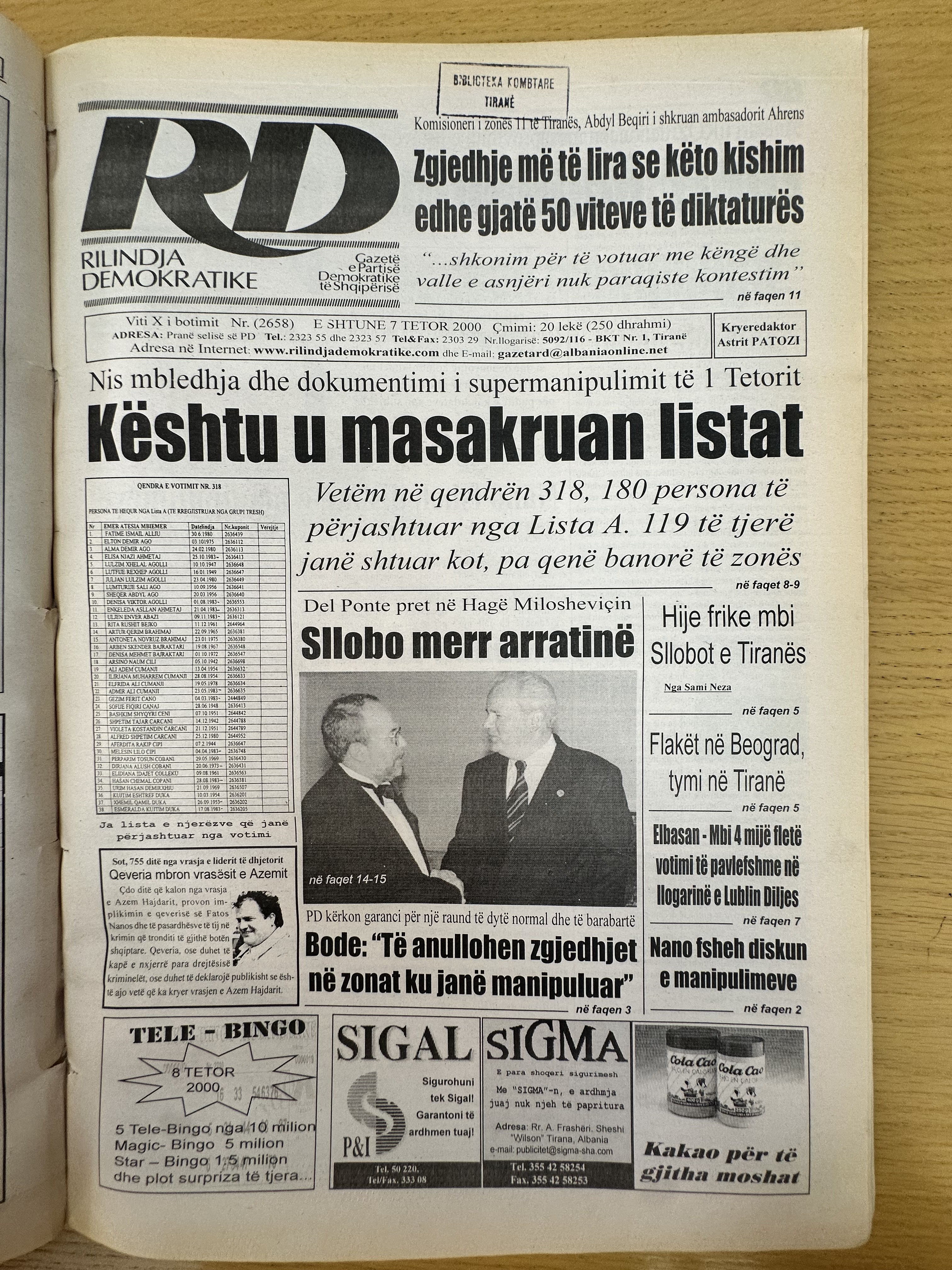 Rilindja Demokratike 2000-10-13