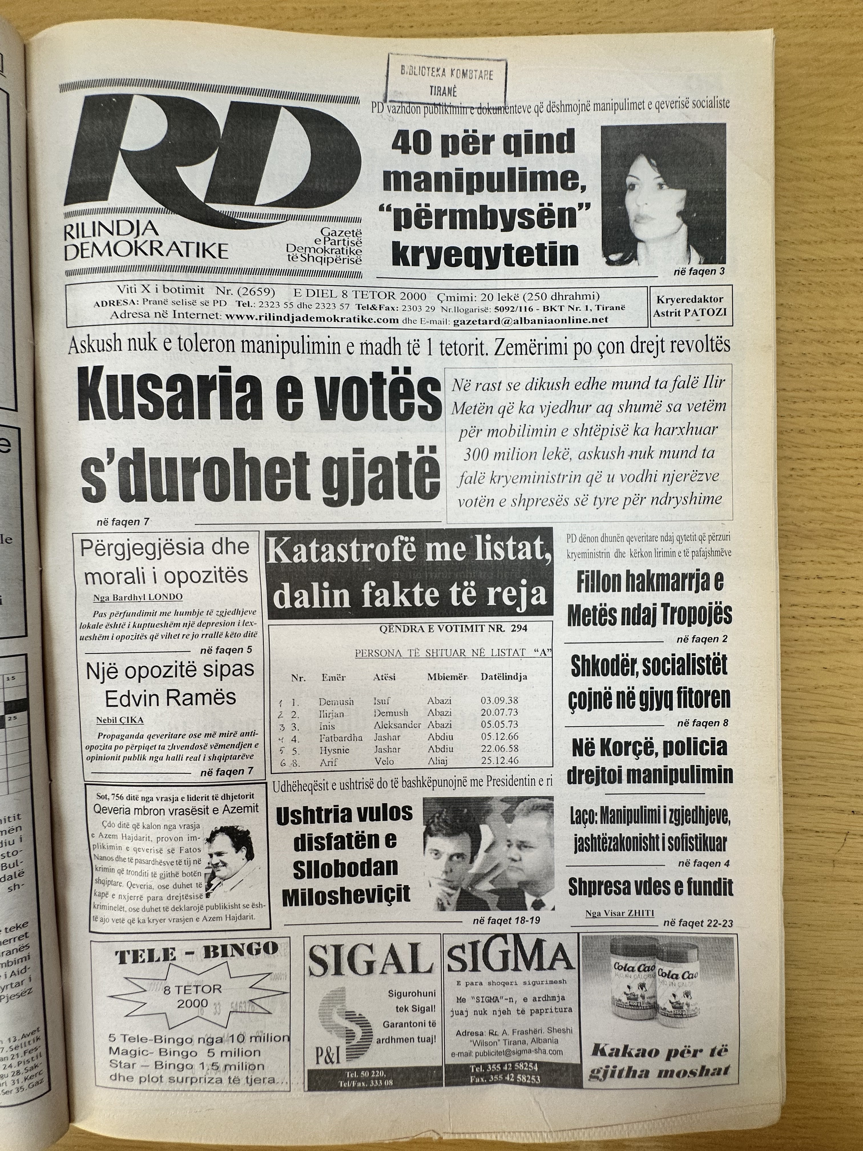 Rilindja Demokratike 2000-10-08
