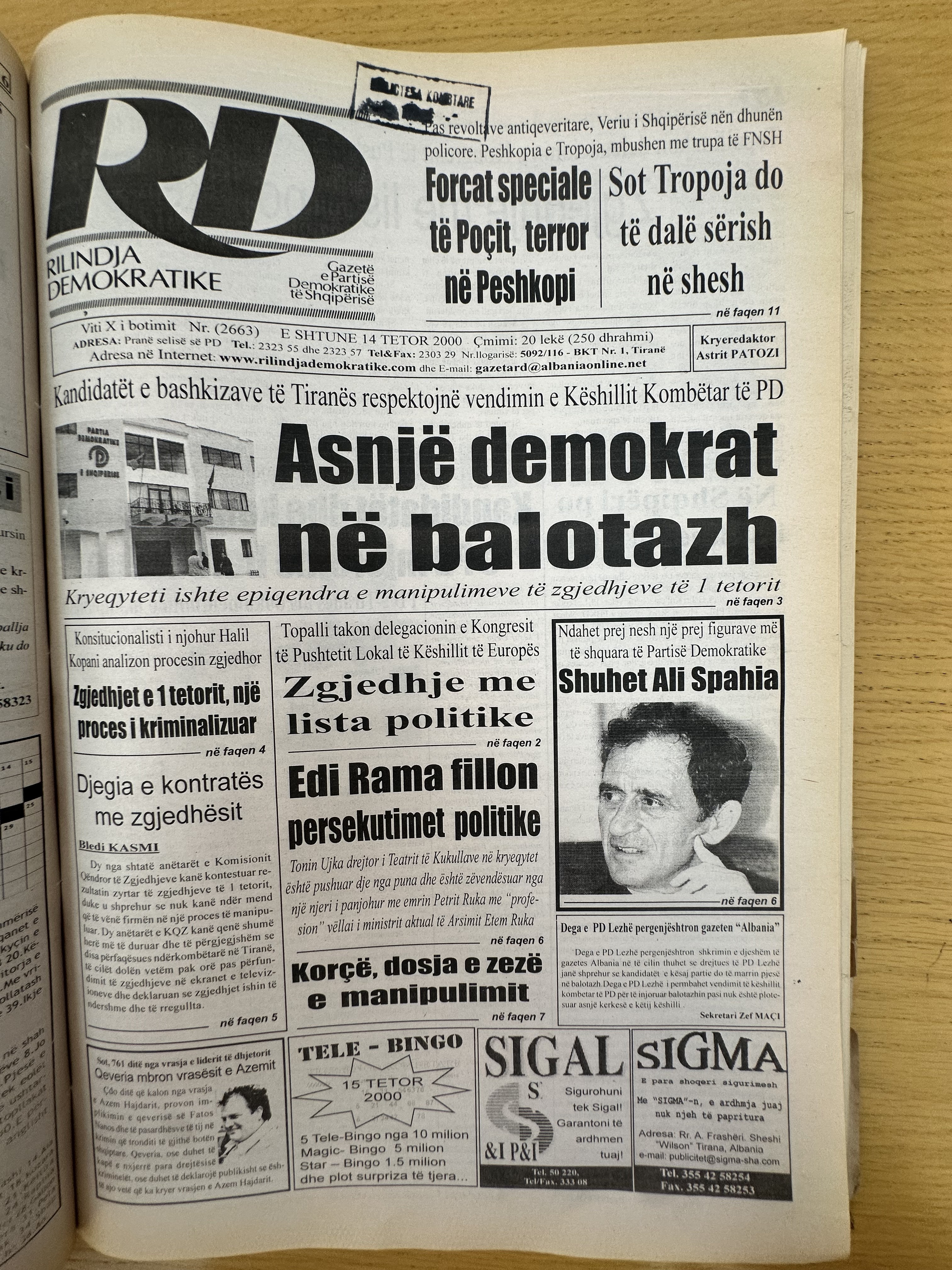 Rilindja Demokratike 2000-10-14