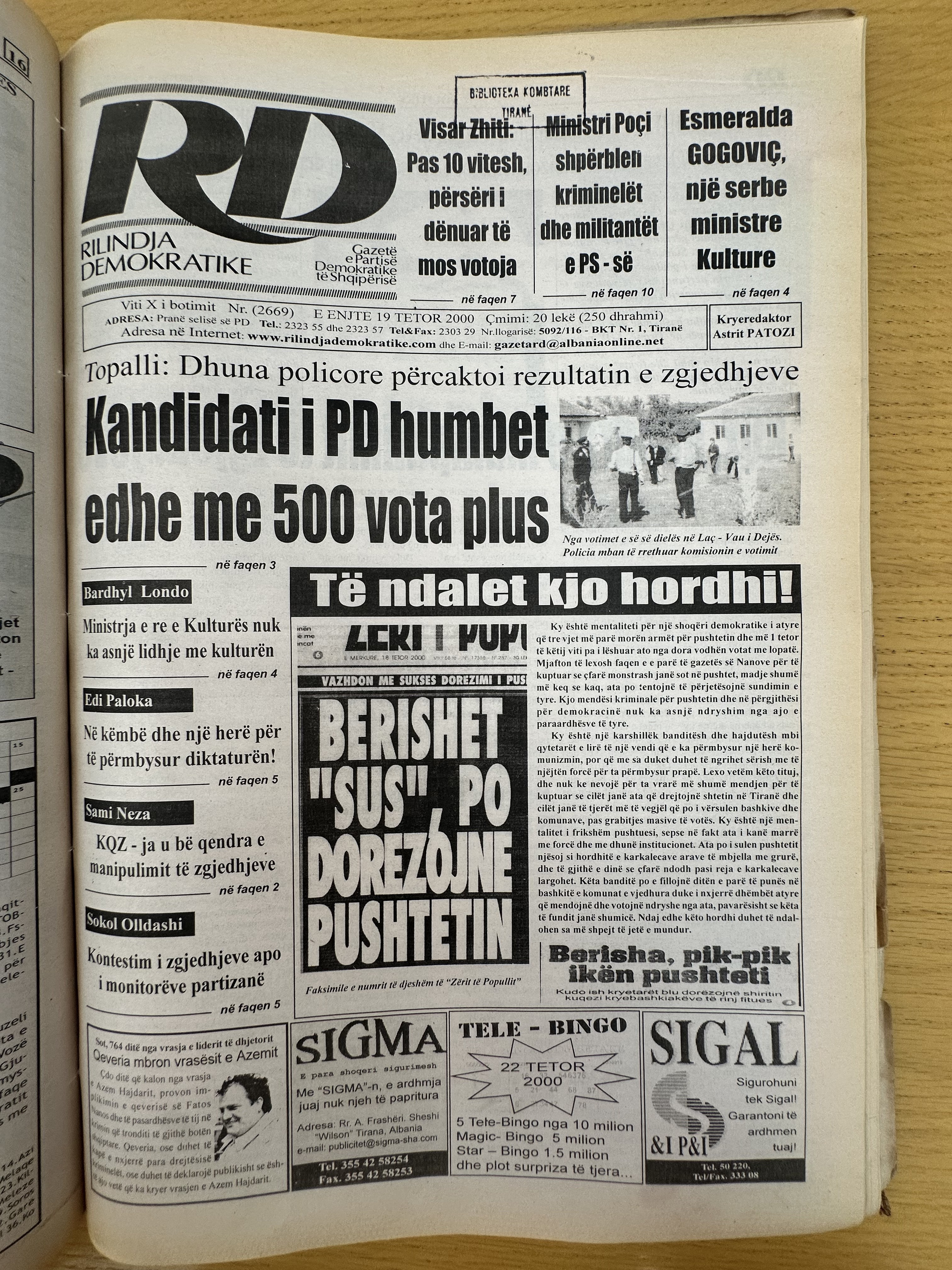 Rilindja Demokratike 2000-10-19