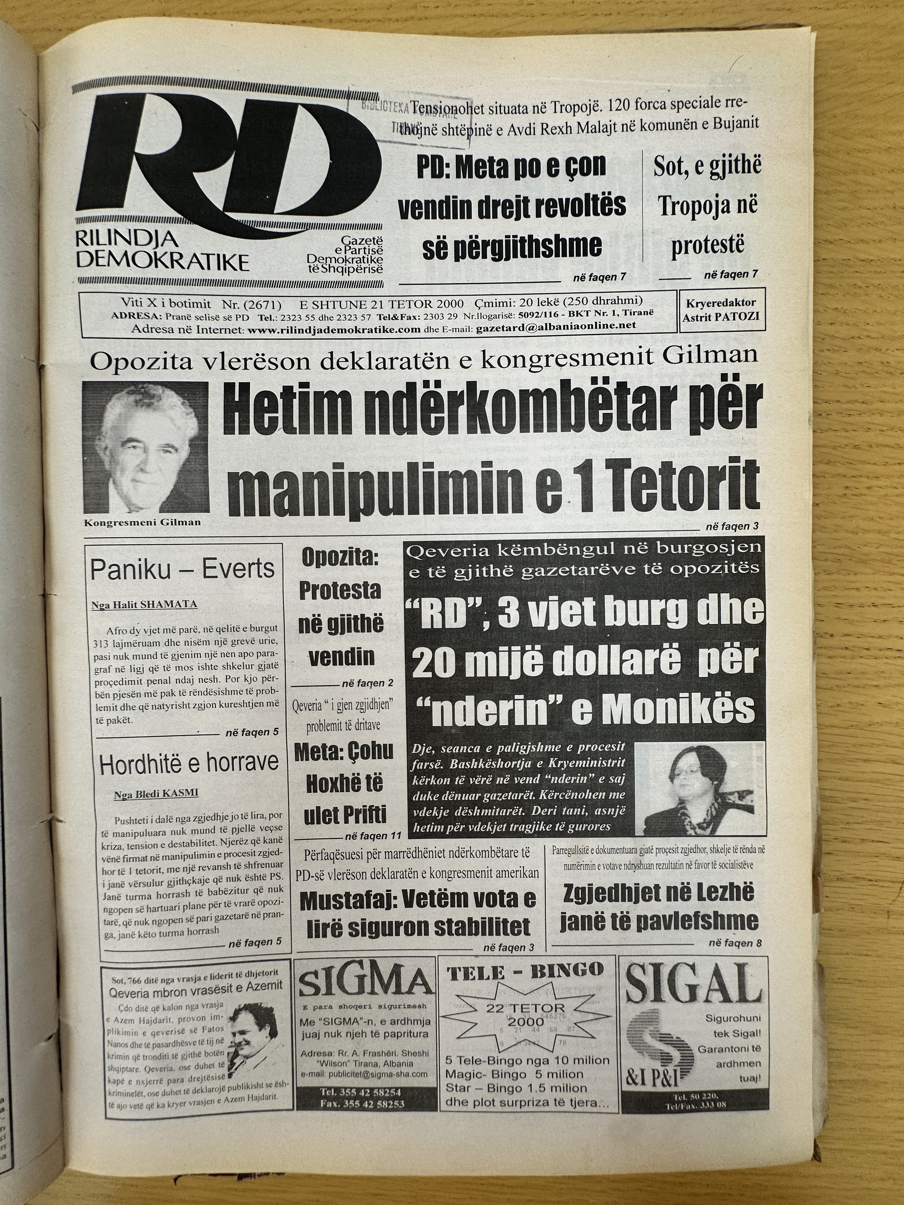 Rilindja Demokratike 2000-10-21