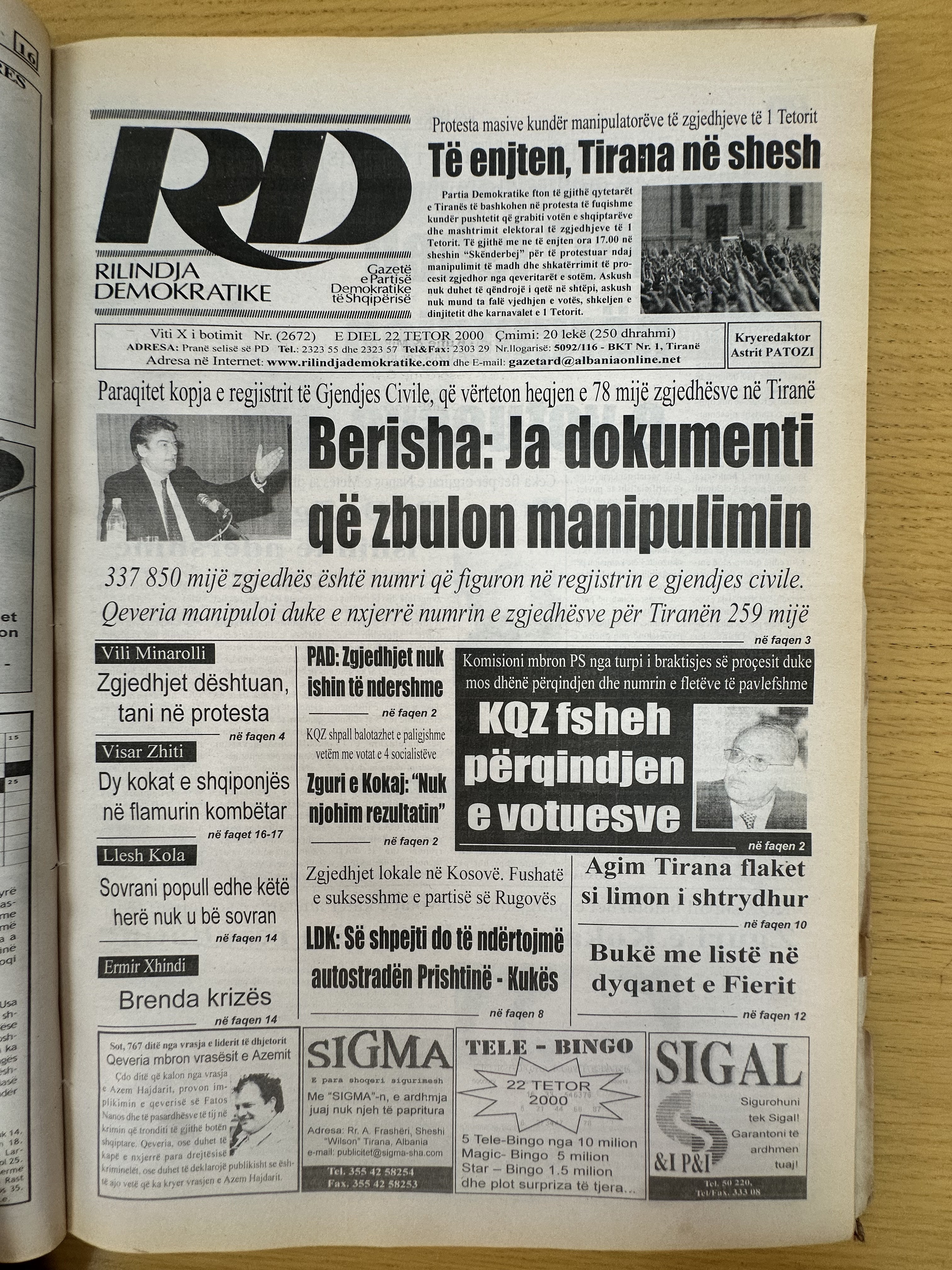 Rilindja Demokratike 2000-10-22