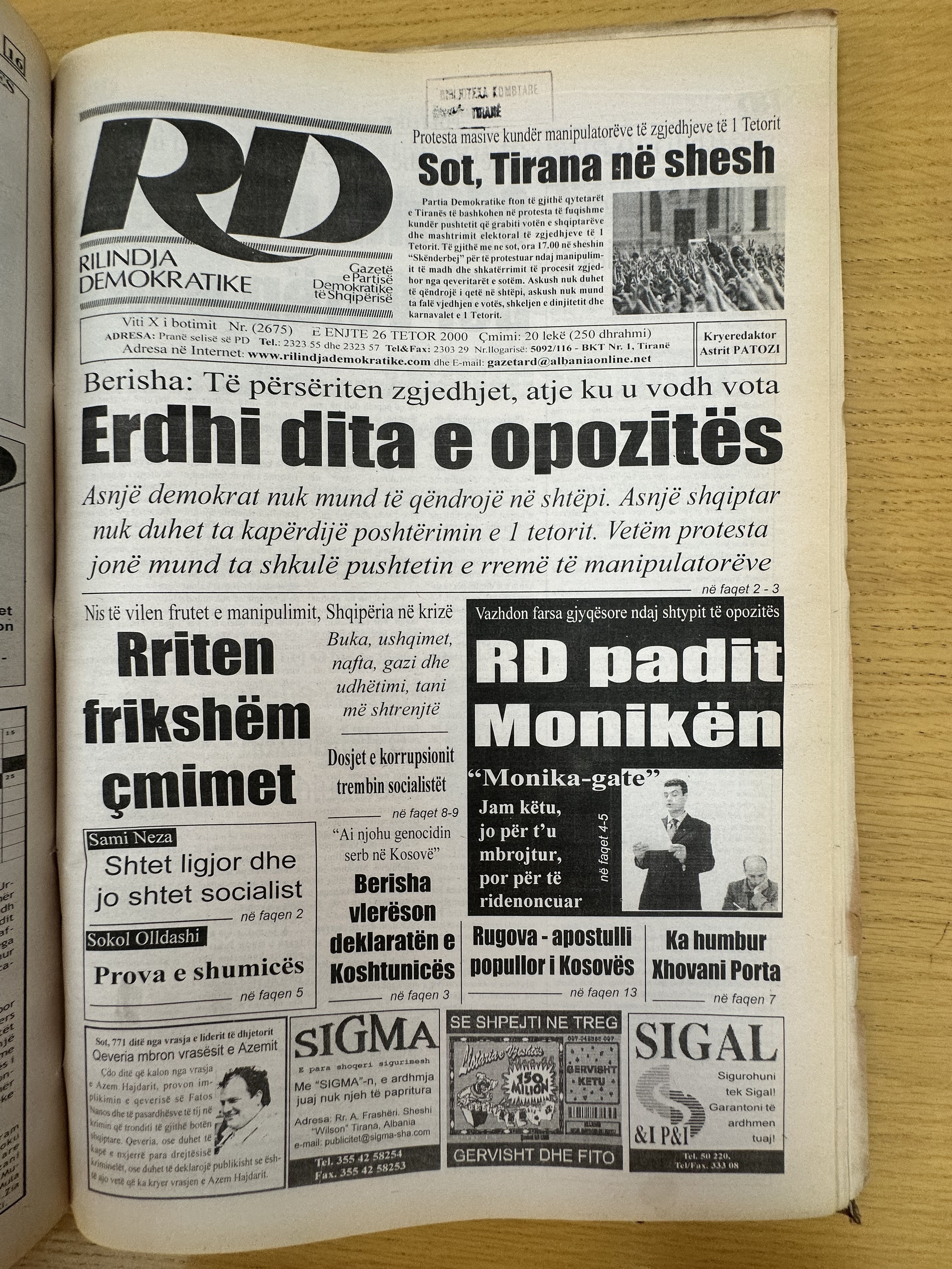 Rilindja Demokratike 2000-10-26