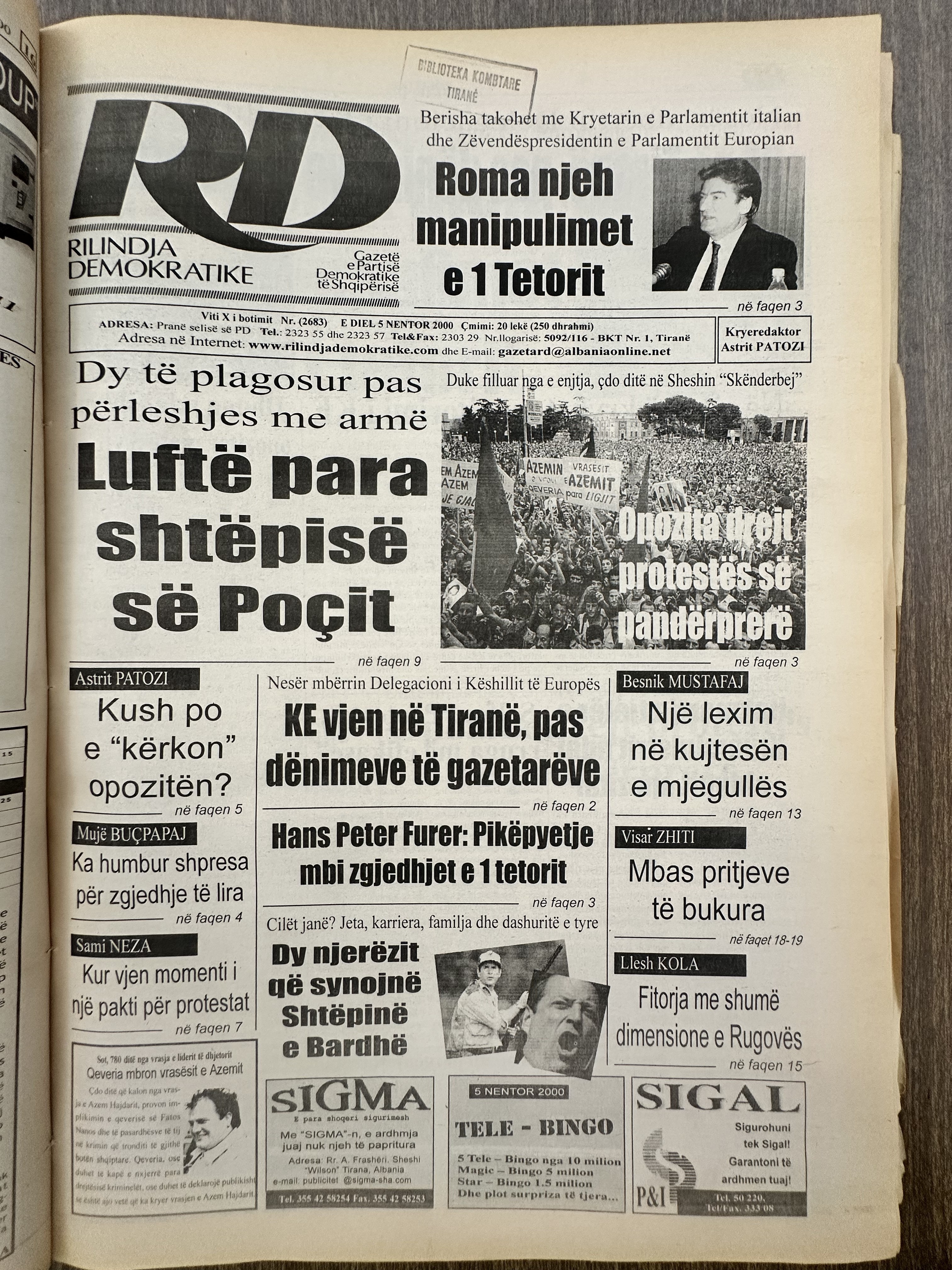 Rilindja Demokratike 2000-11-05