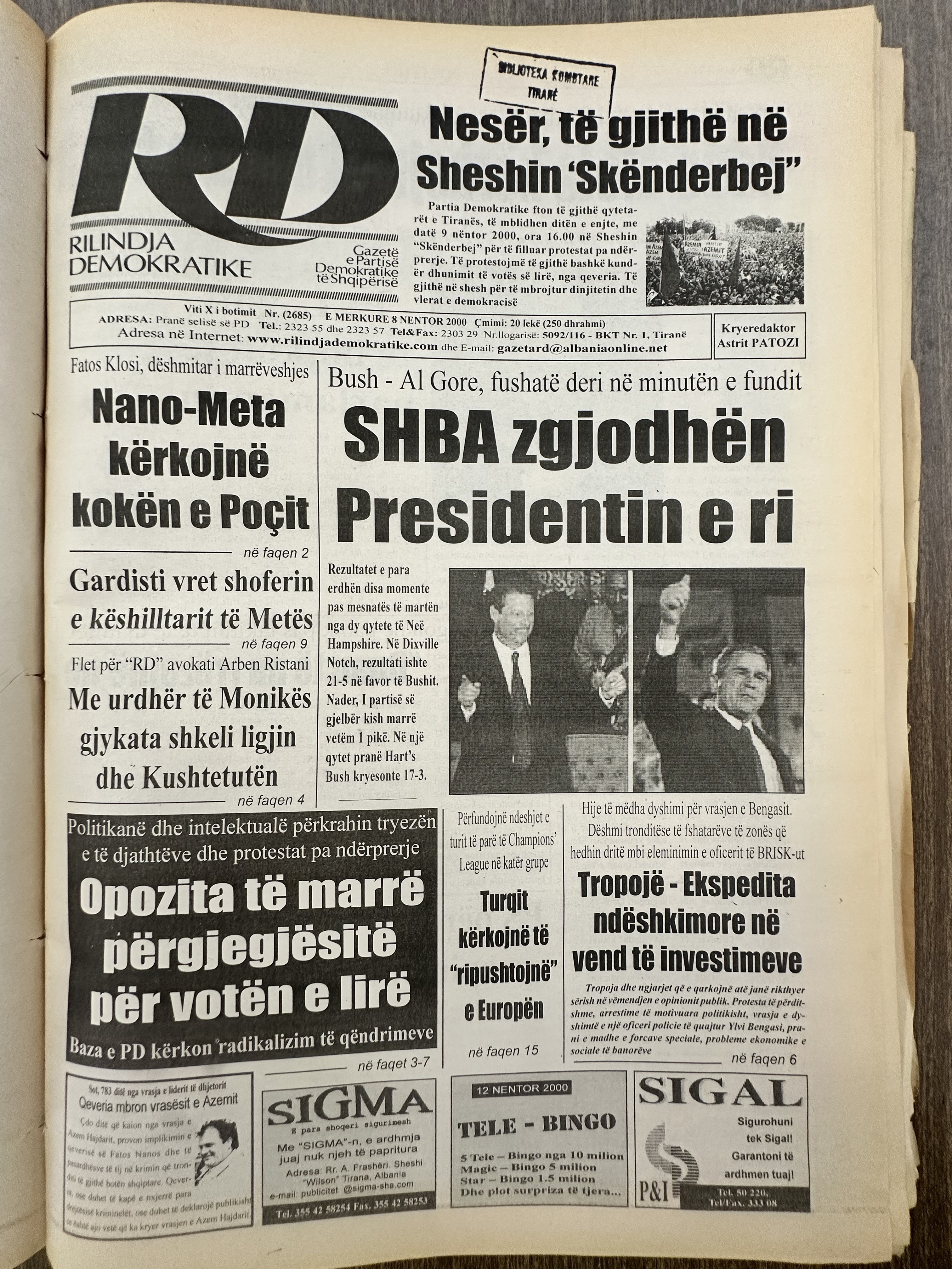 Rilindja Demokratike 2000-11-08