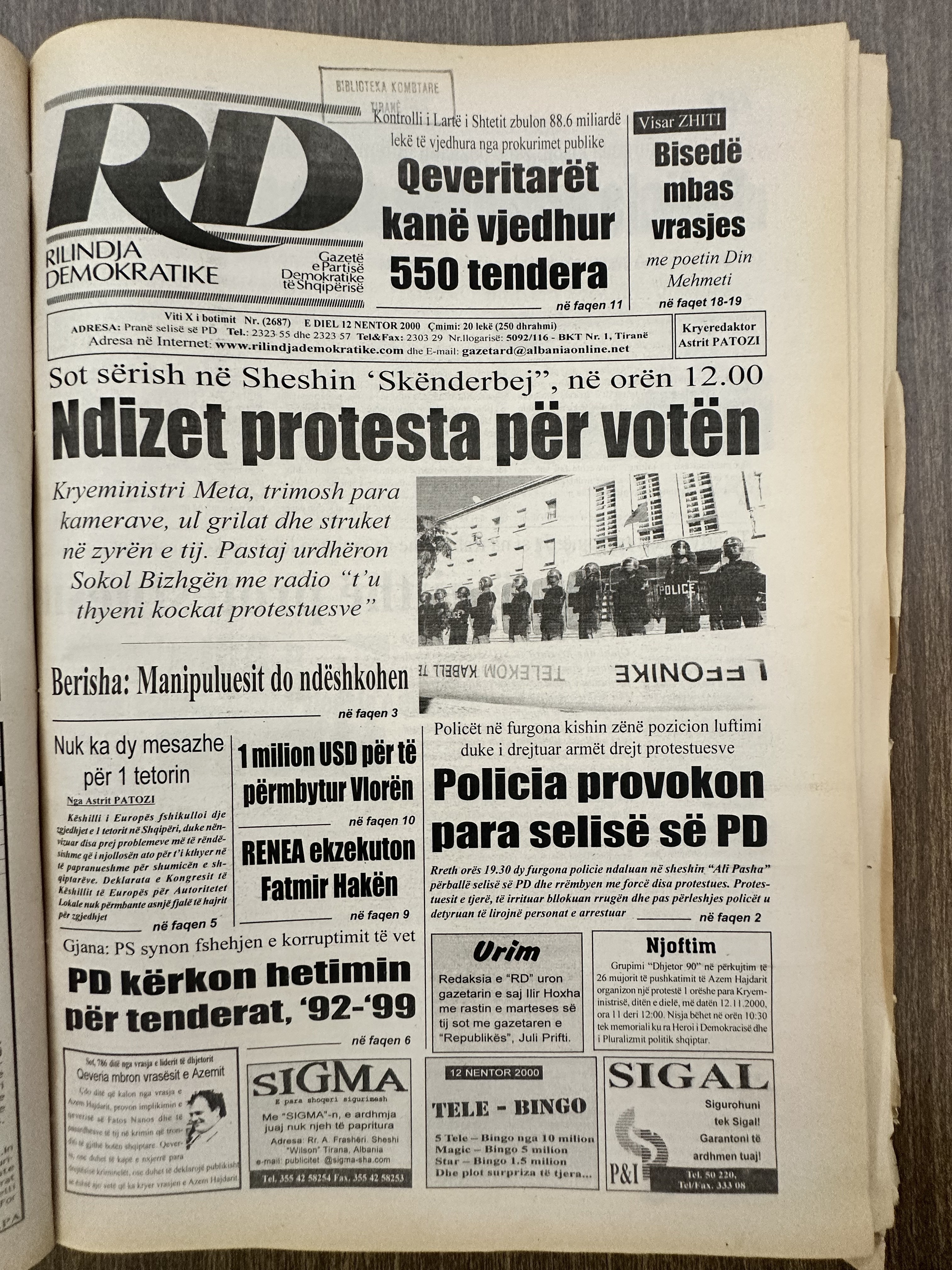 Rilindja Demokratike 2000-11-12