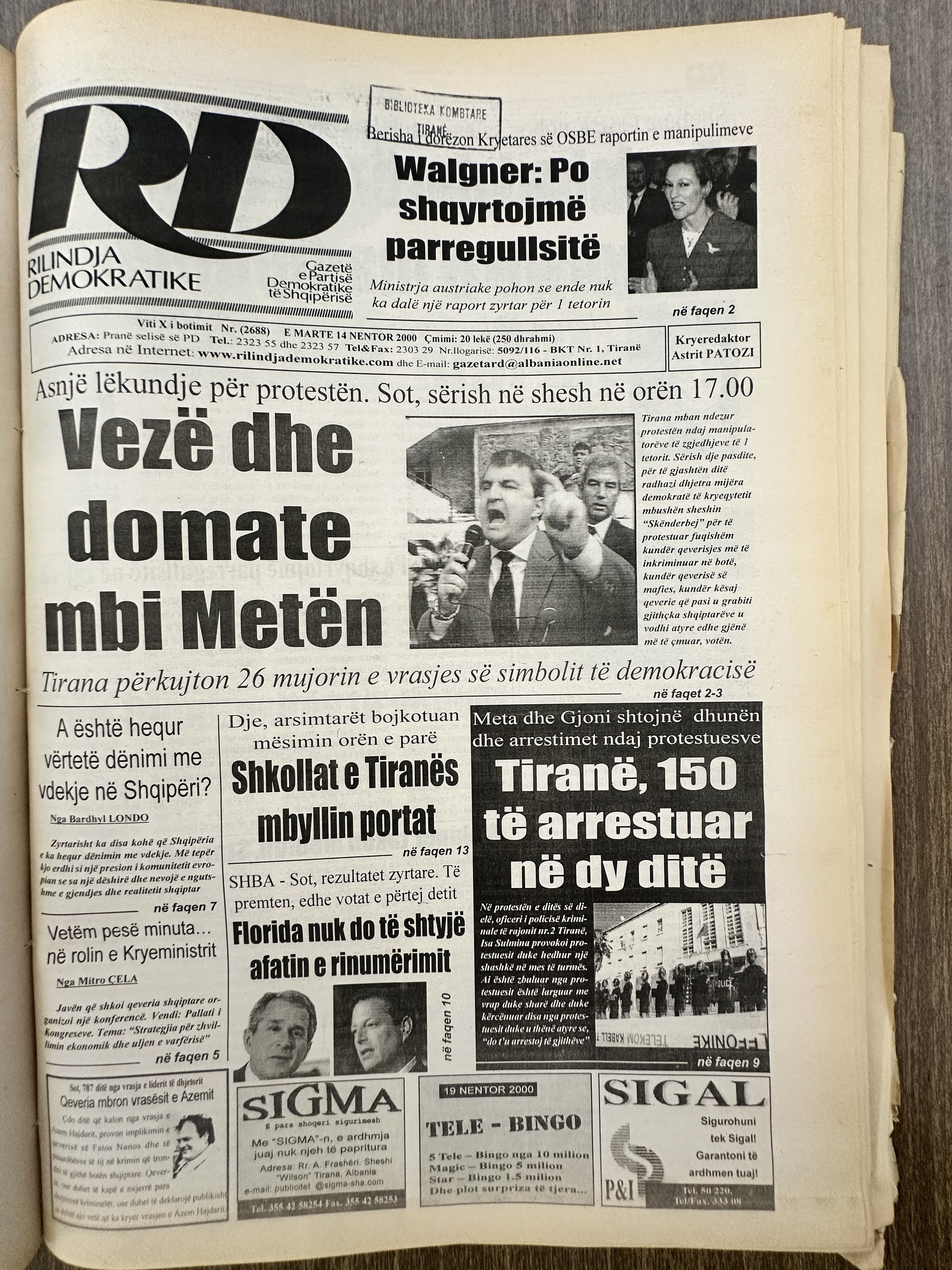 Rilindja Demokratike 2000-11-14