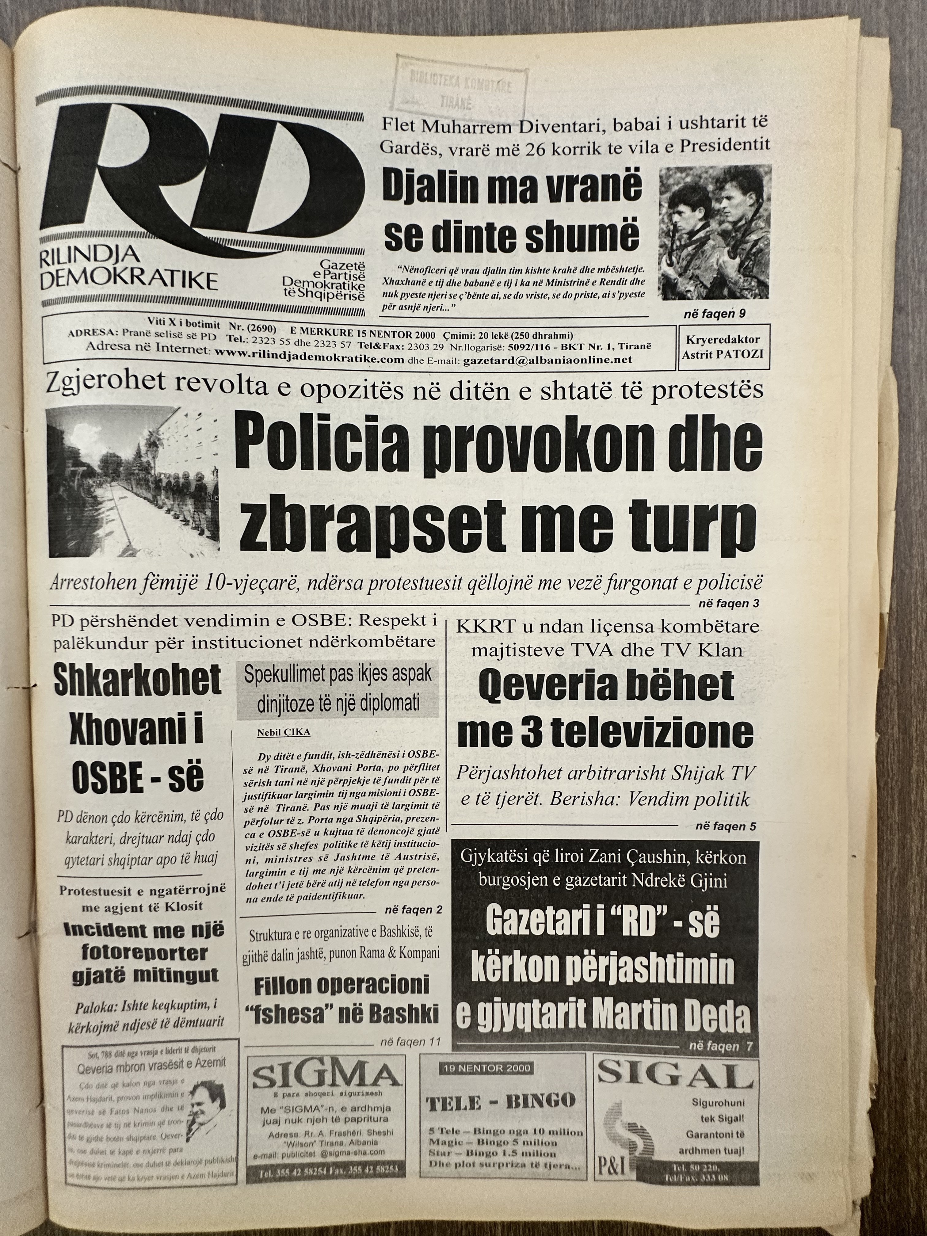 Rilindja Demokratike 2000-11-15