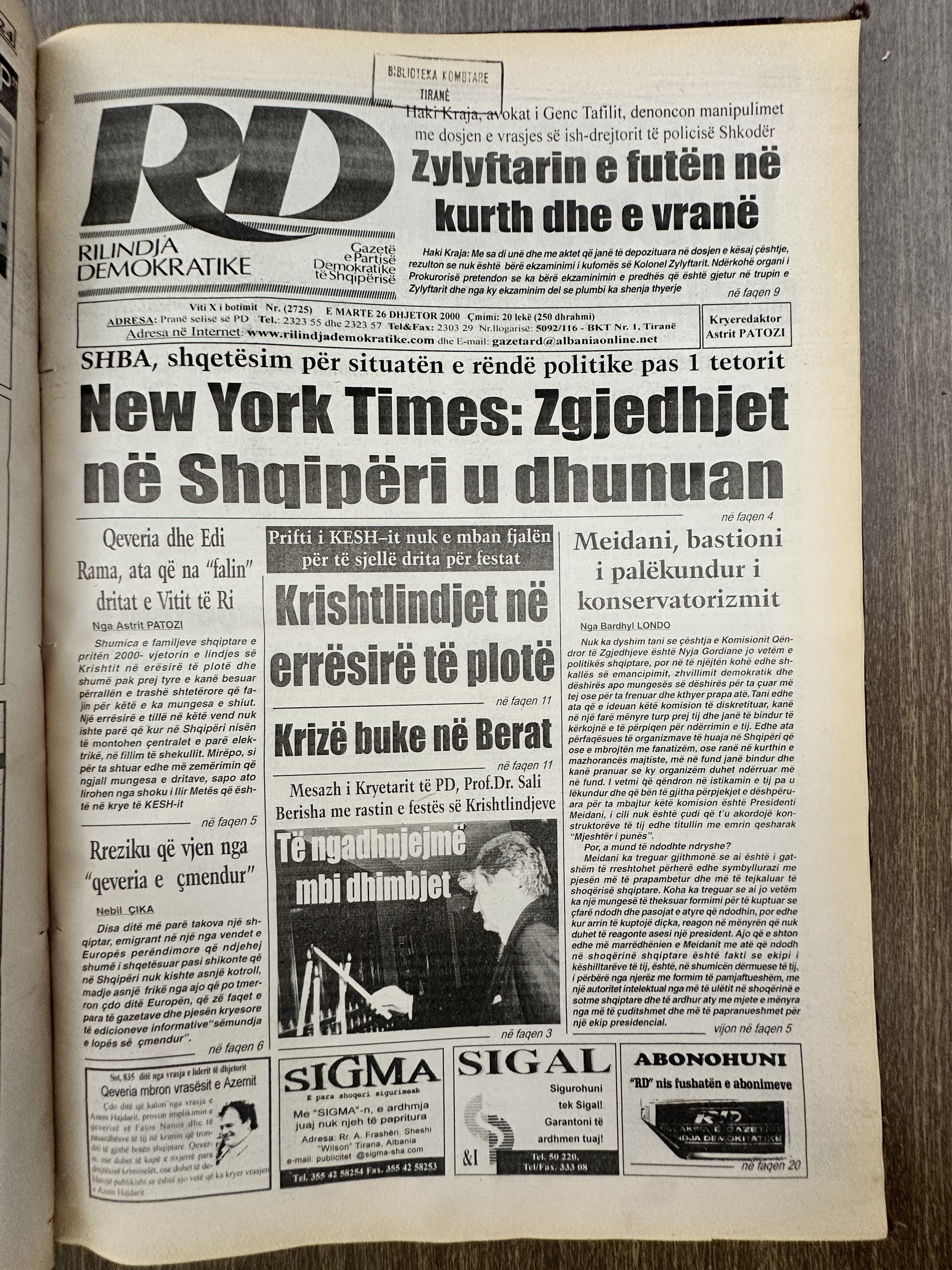 Rilindja Demokratike 2000-12-26