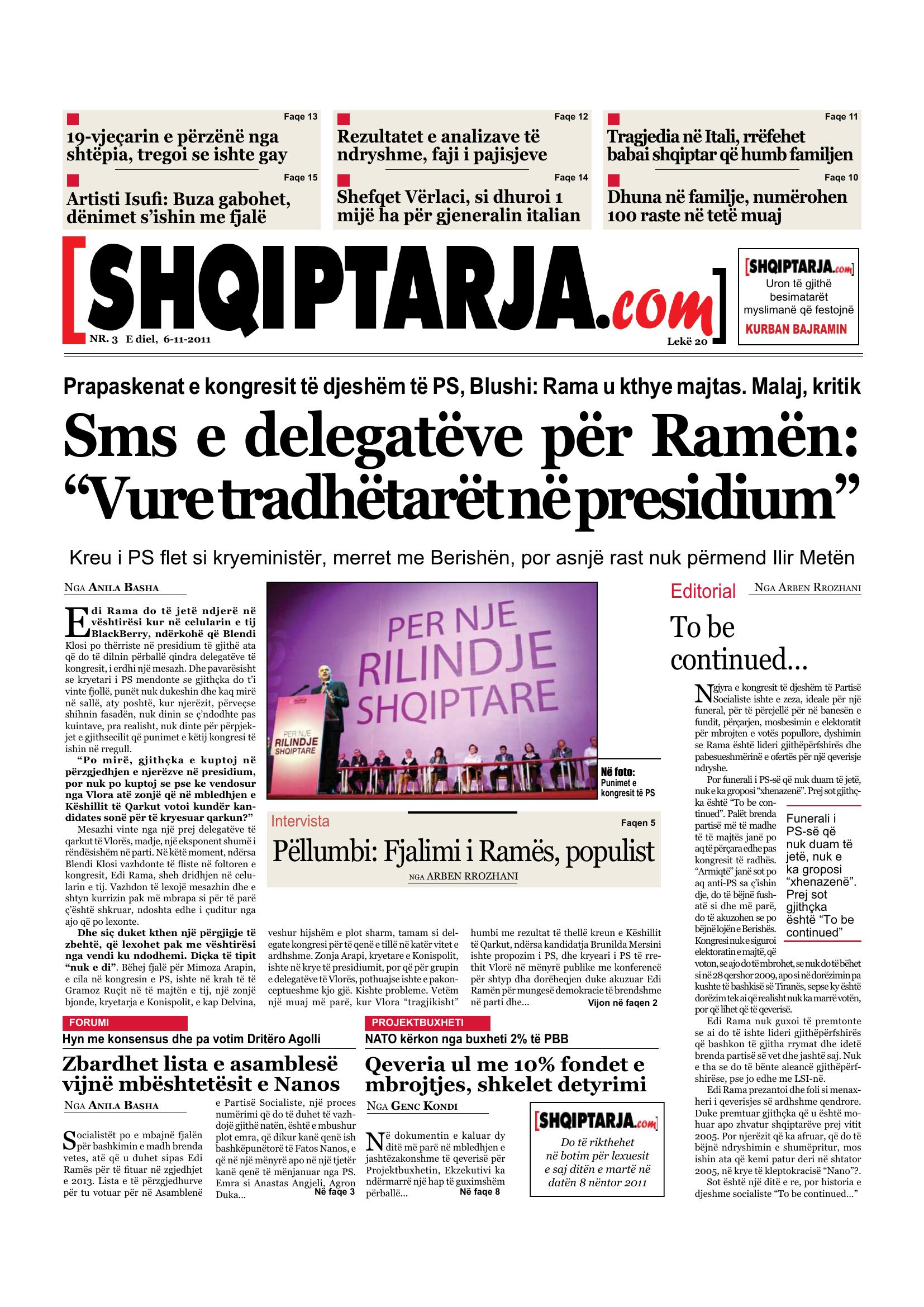 Shqiptarja.com 2011-11-06