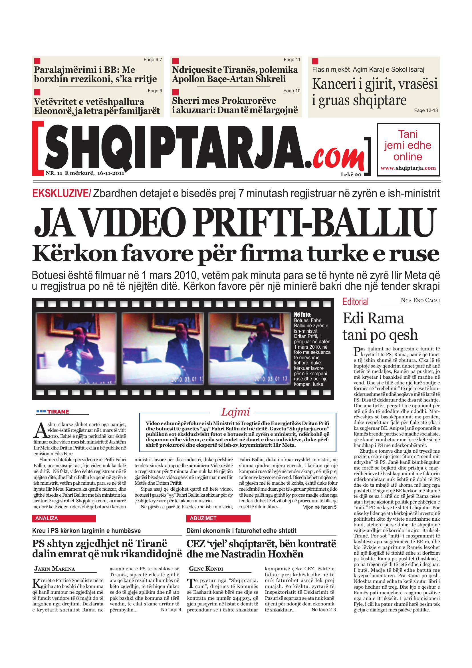 Shqiptarja.com 2011-11-16