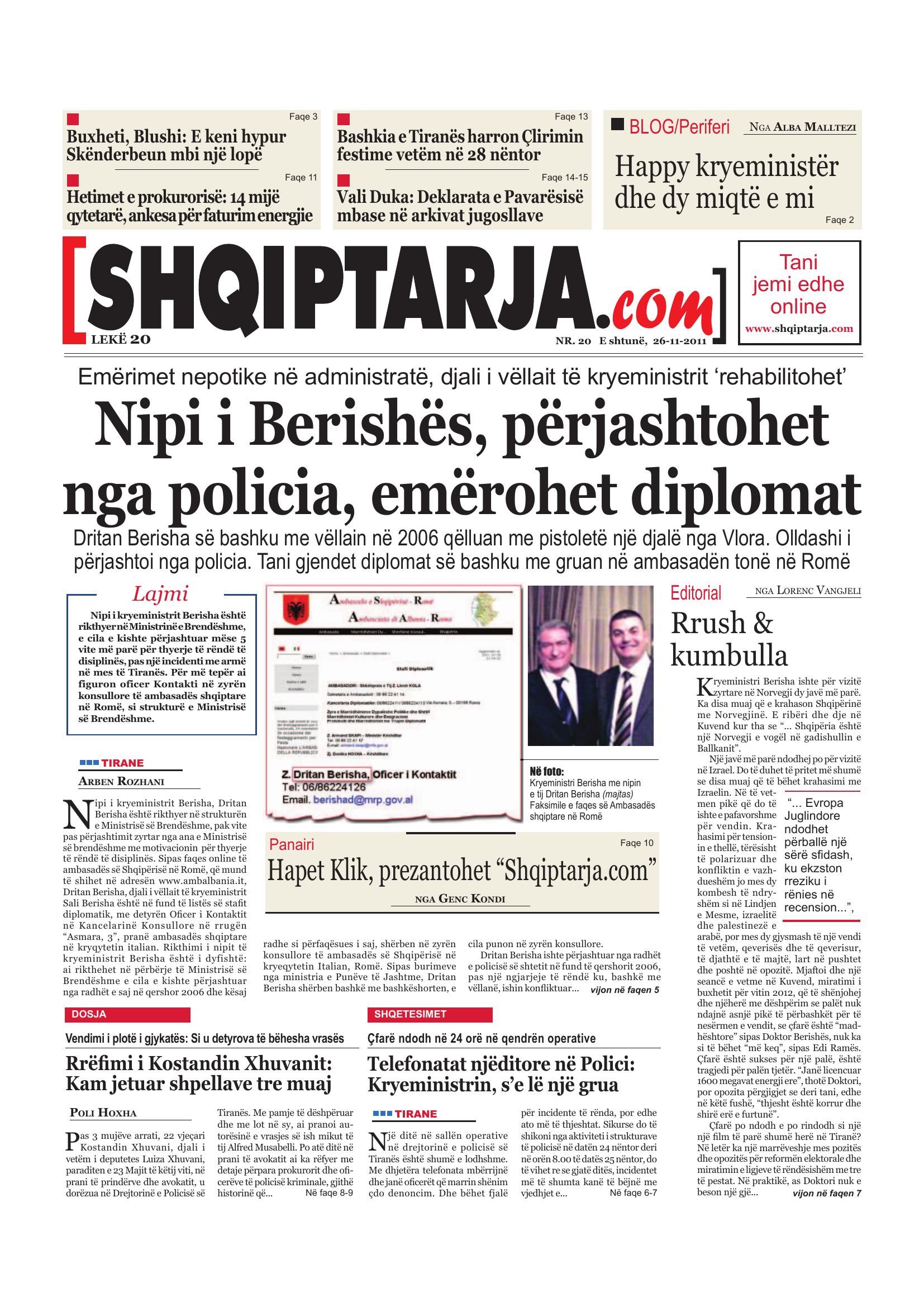 Shqiptarja.com 2011-11-26