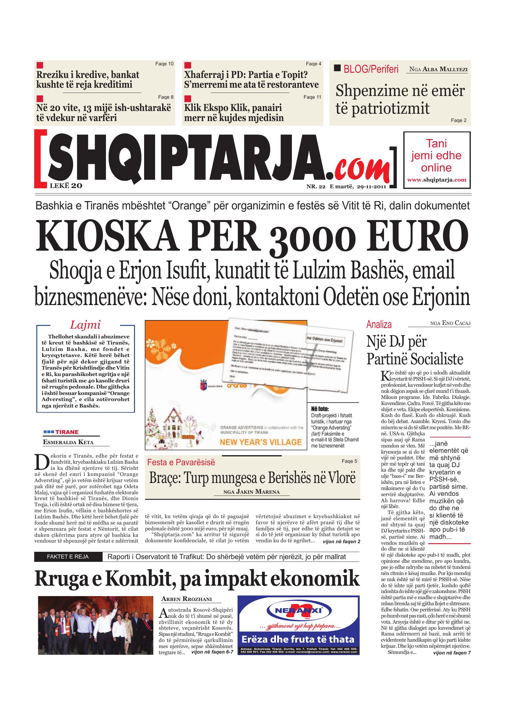 Shqiptarja.com 2011-11-29
