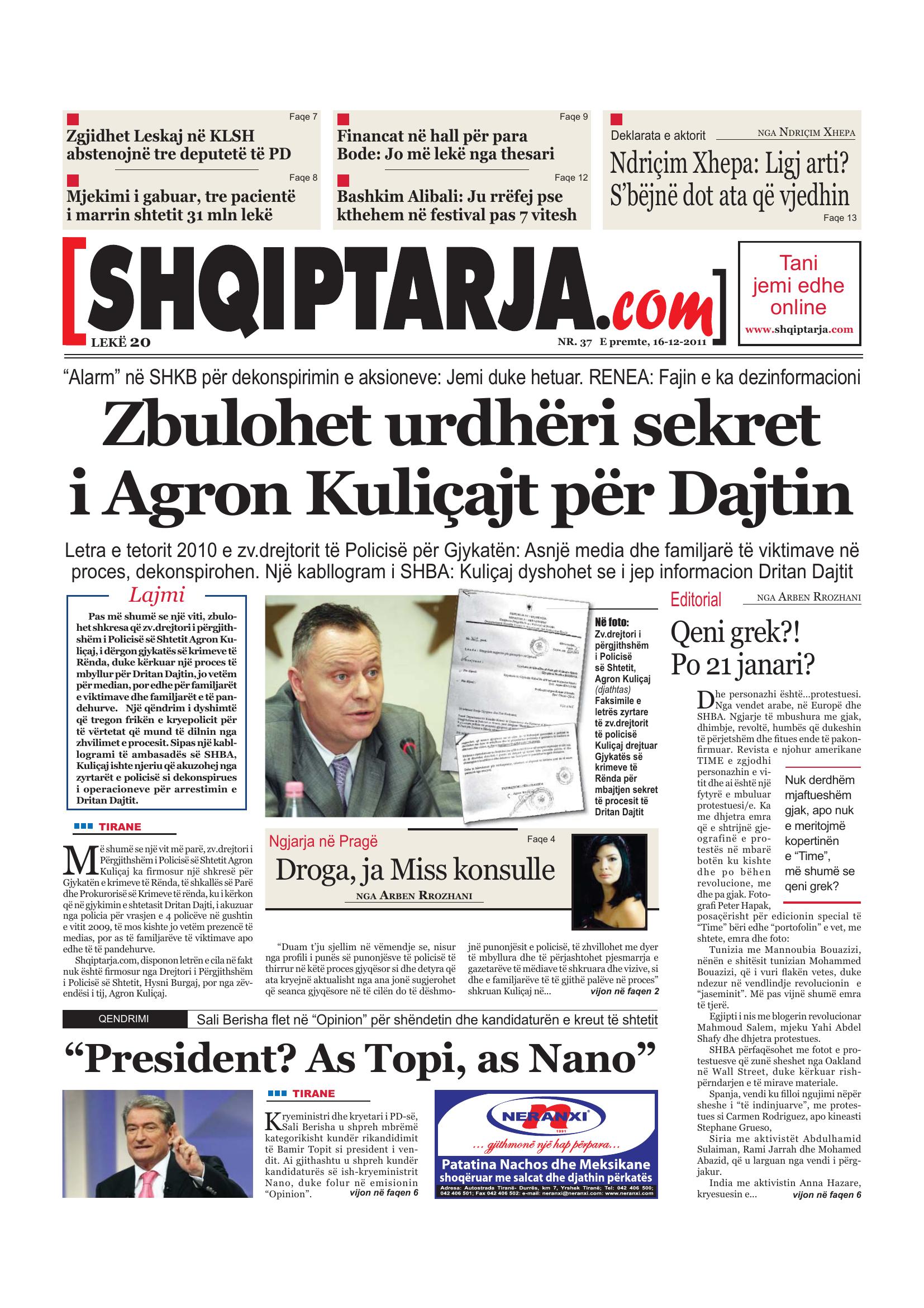 Shqiptarja.com 2011-12-16