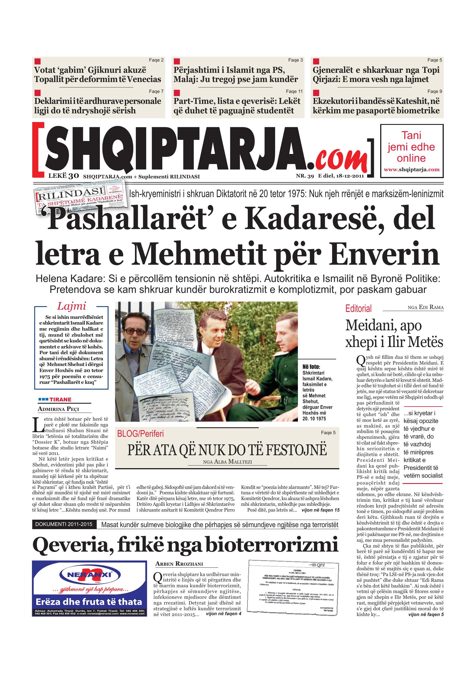Shqiptarja.com 2011-12-18