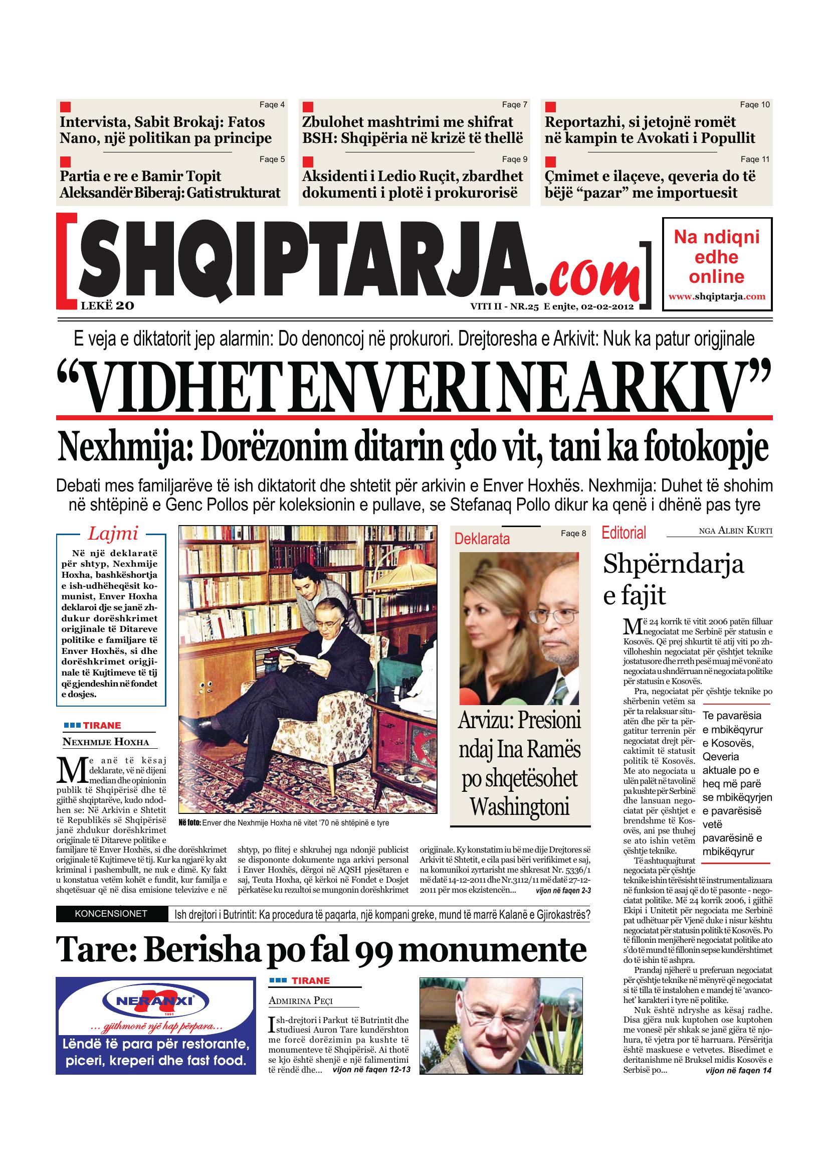 Shqiptarja.com 2012-02-02