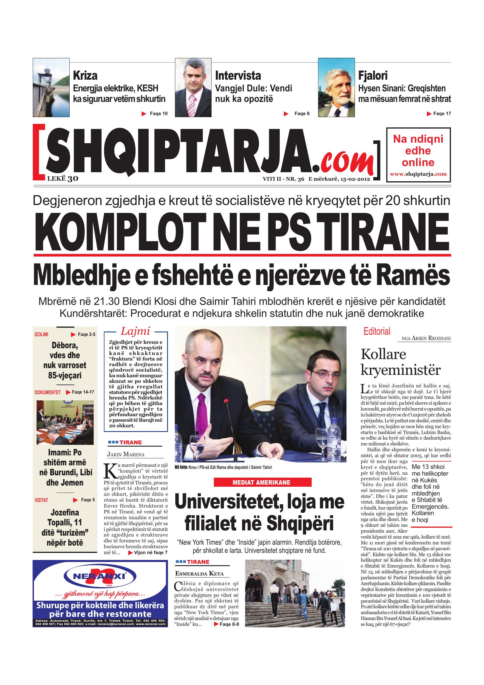 Shqiptarja.com 2012-02-15