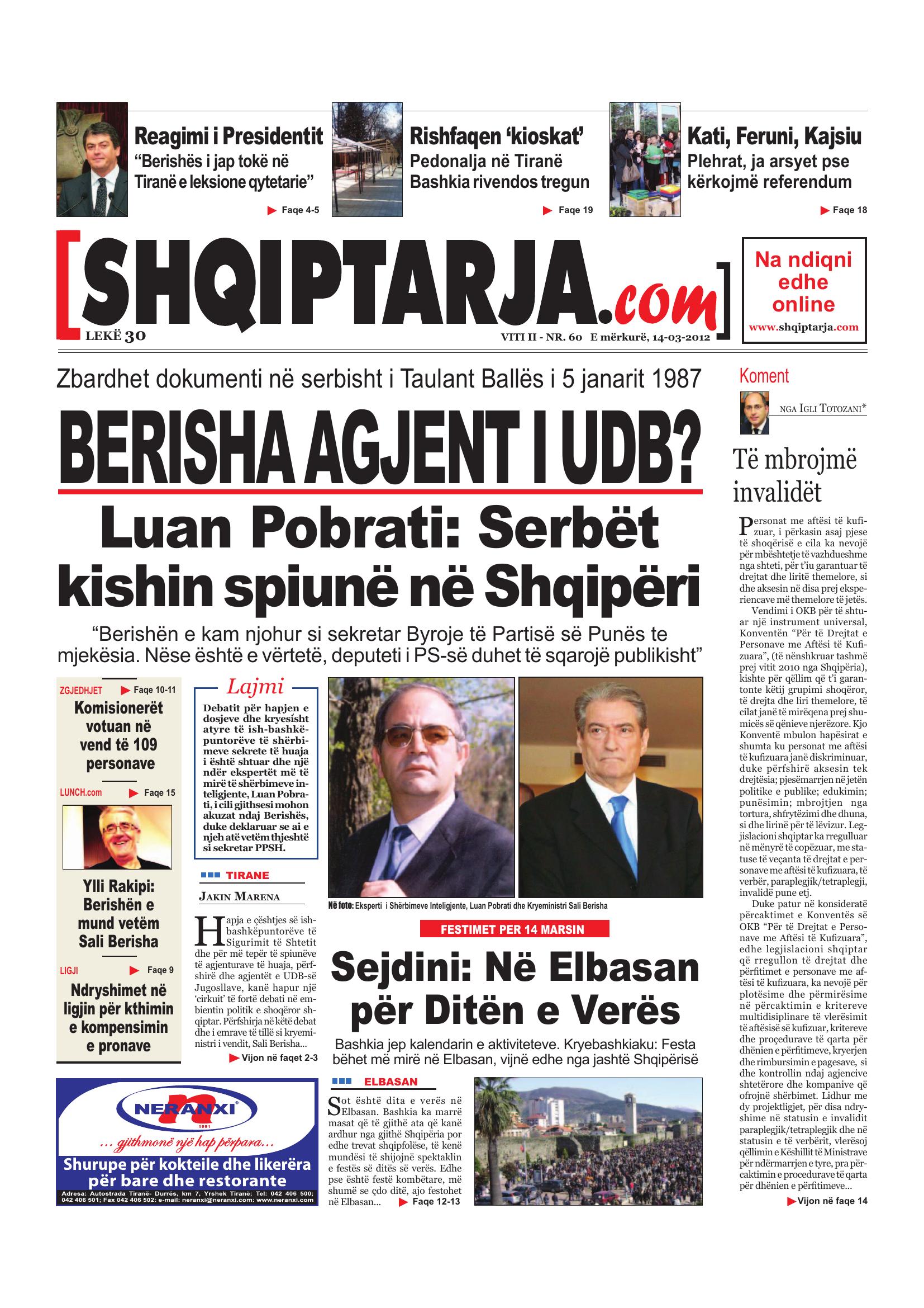 Shqiptarja.com 2012-03-14