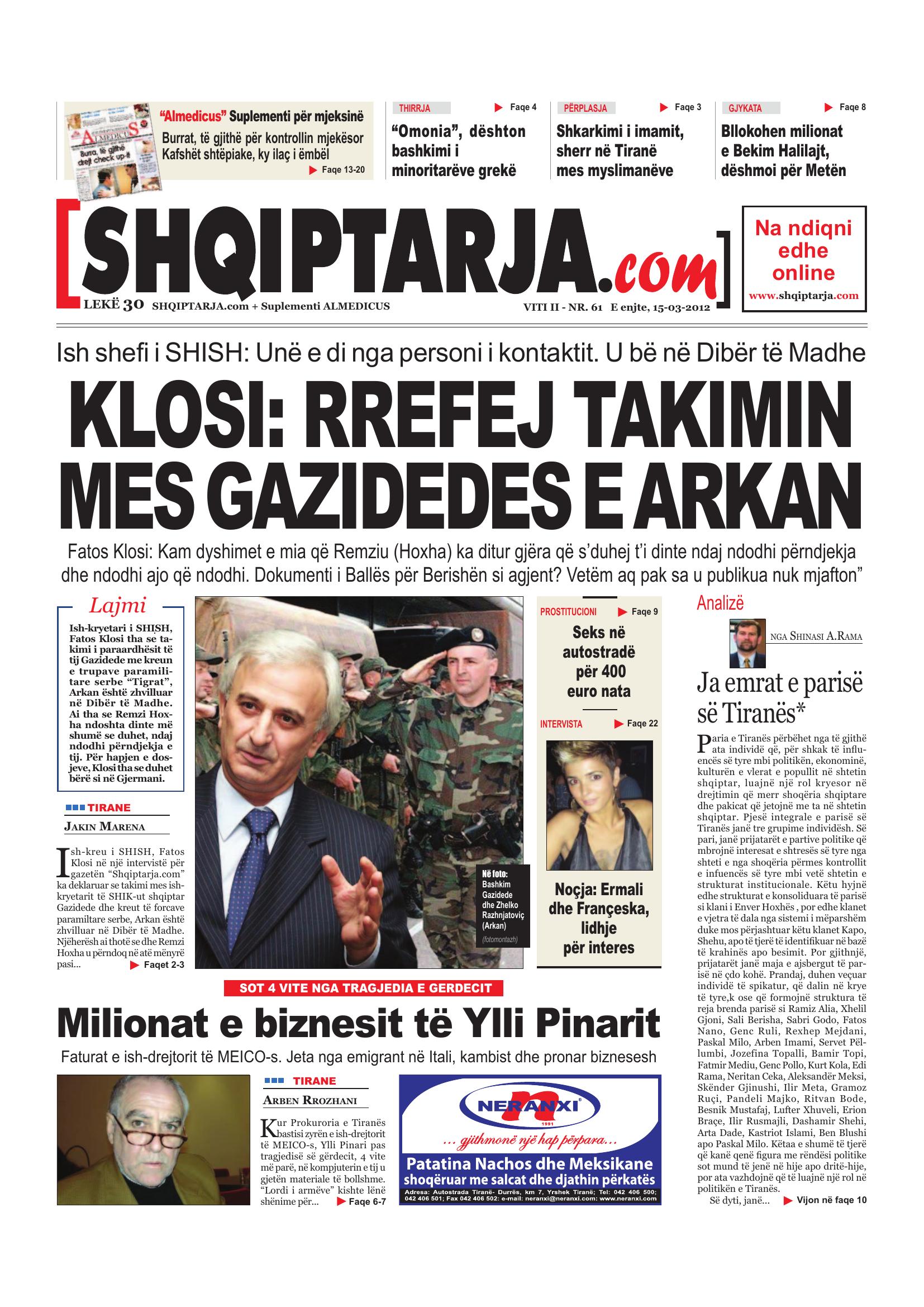 Shqiptarja.com 2012-03-15