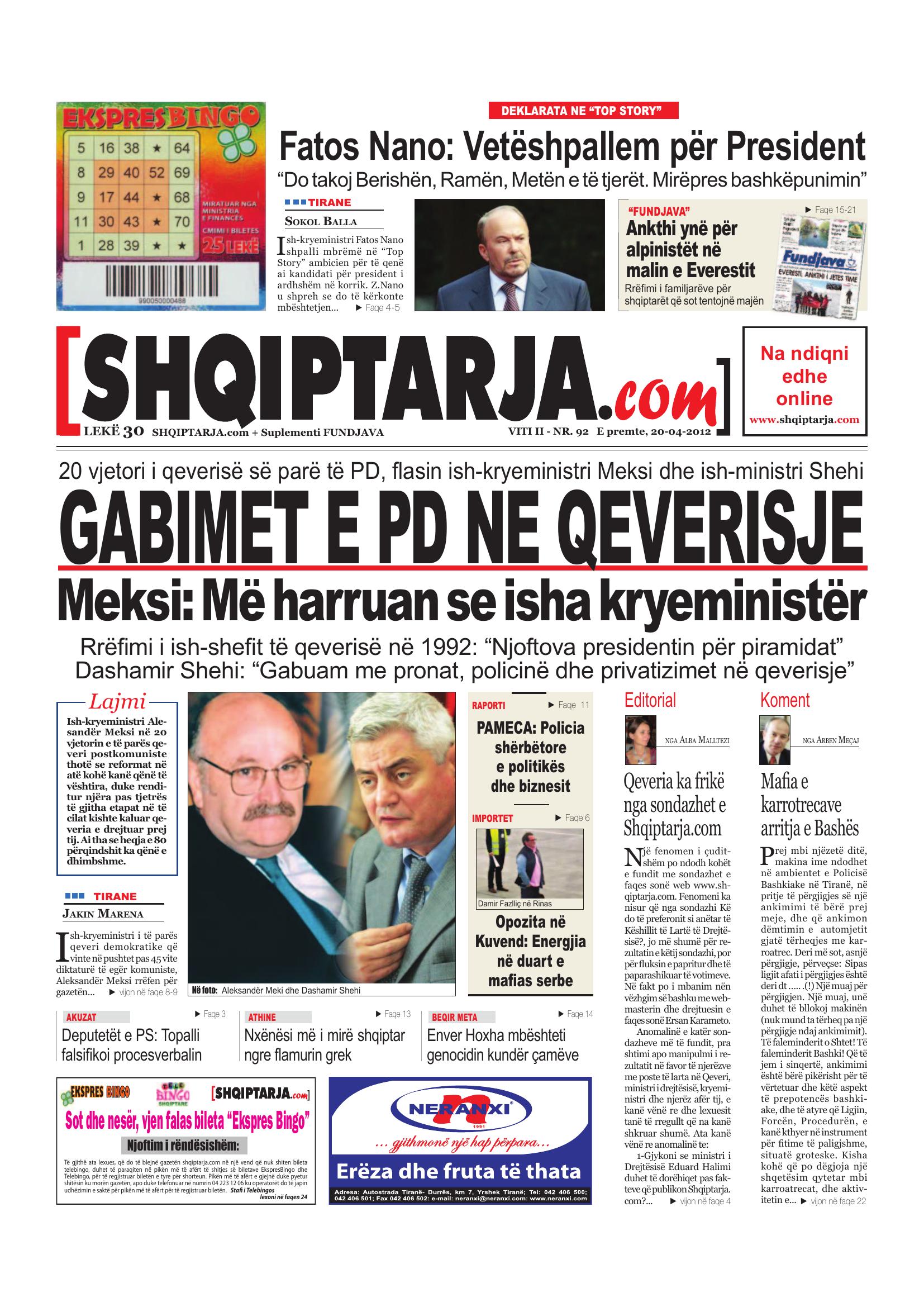 Shqiptarja.com 2012-04-20