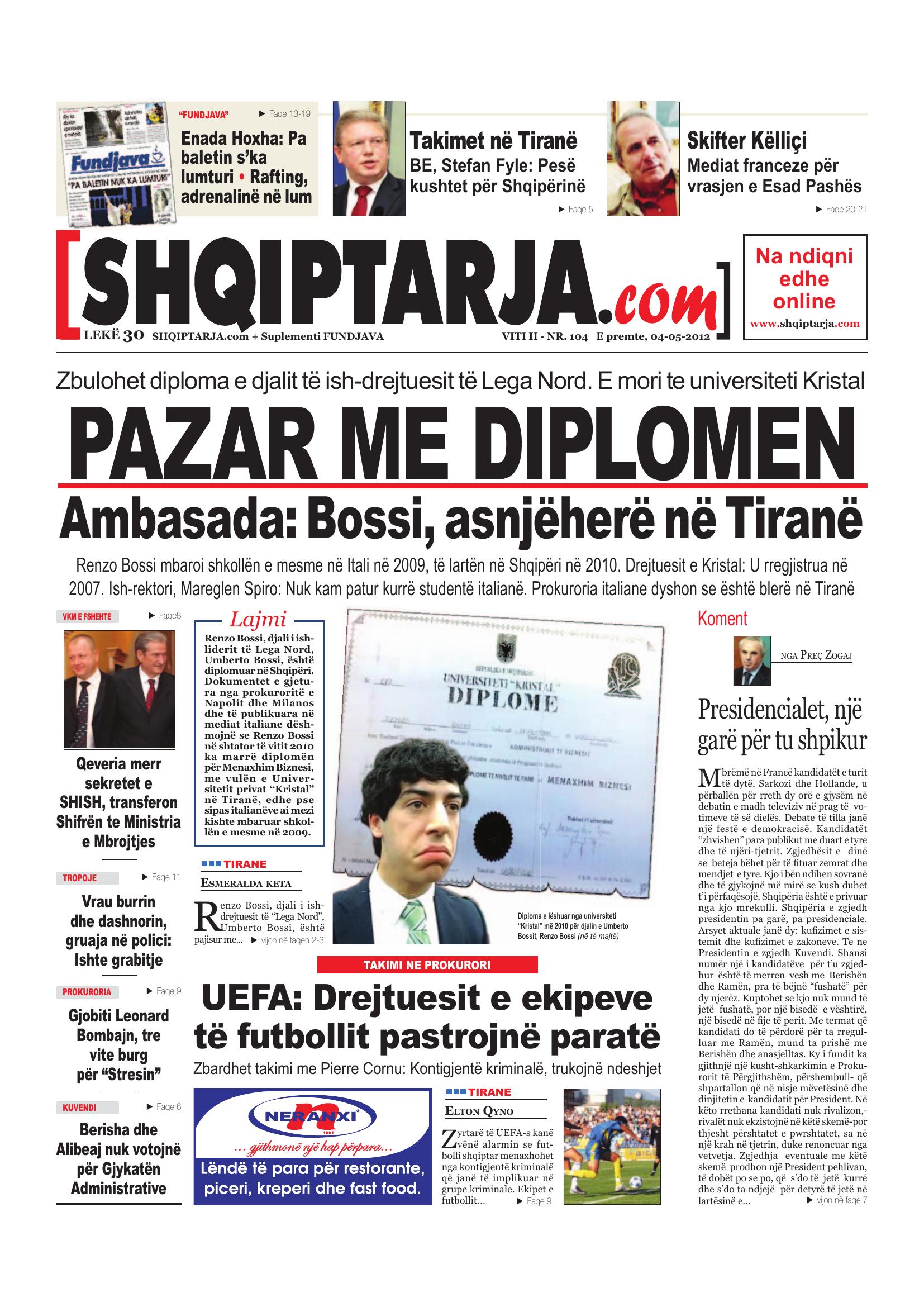Shqiptarja.com 2012-05-04