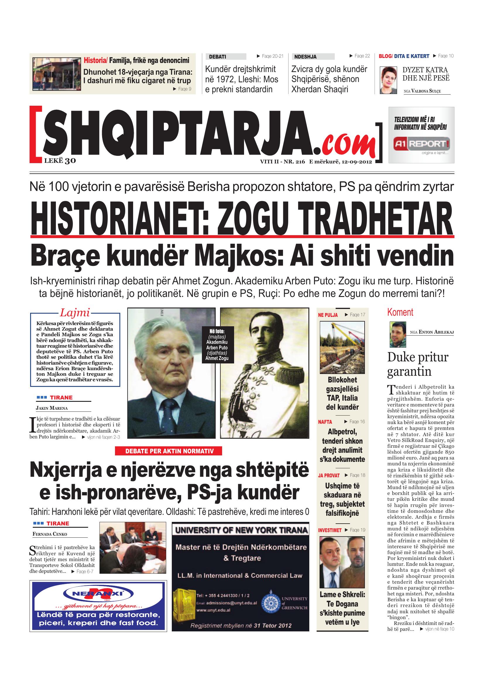 Shqiptarja.com 2012-09-12