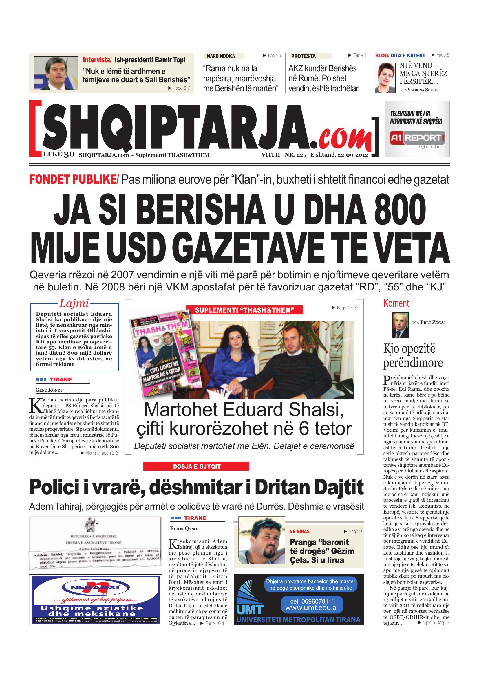 Shqiptarja.com 2012-09-22