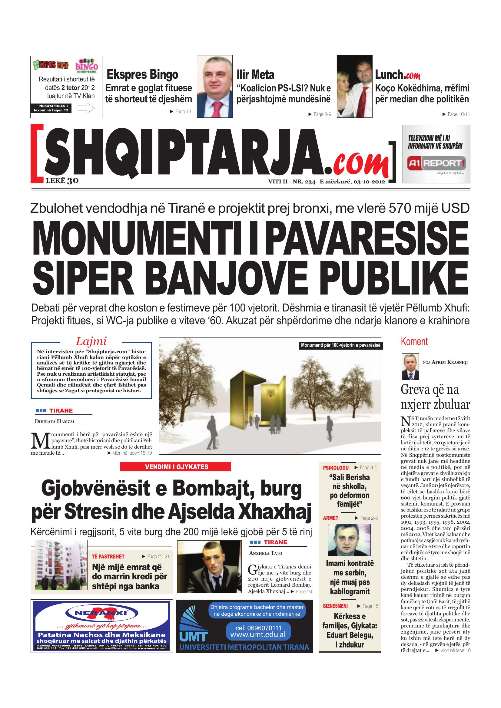 Shqiptarja.com 2012-10-03