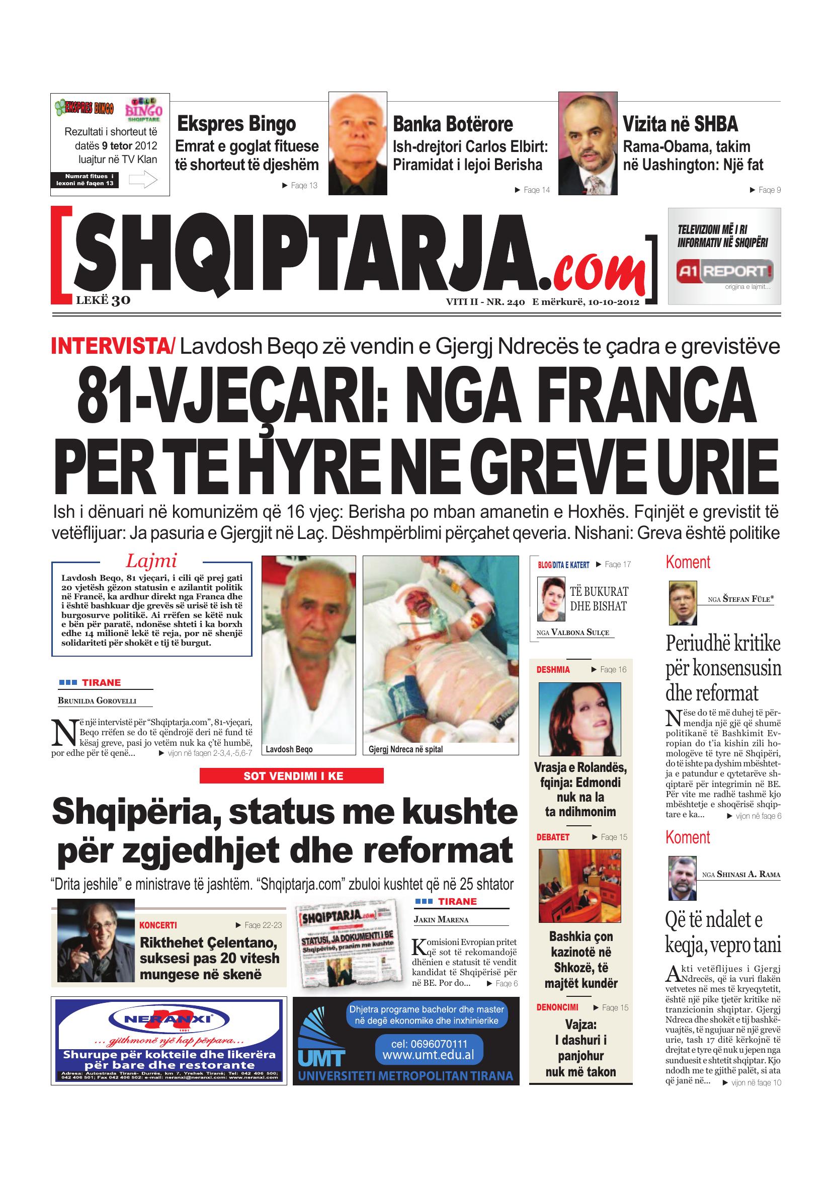 Shqiptarja.com 2012-10-10