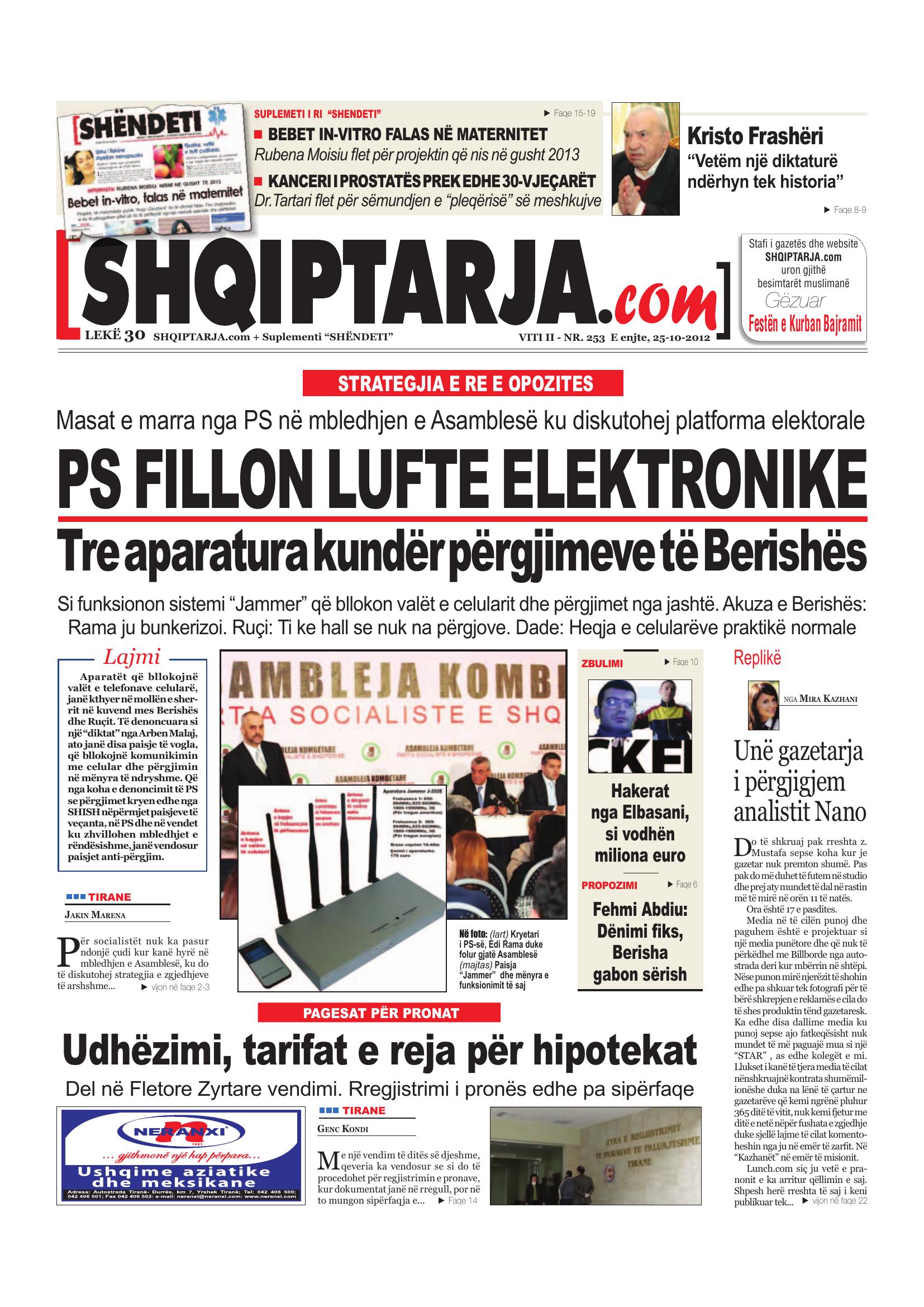 Shqiptarja.com 2012-10-25