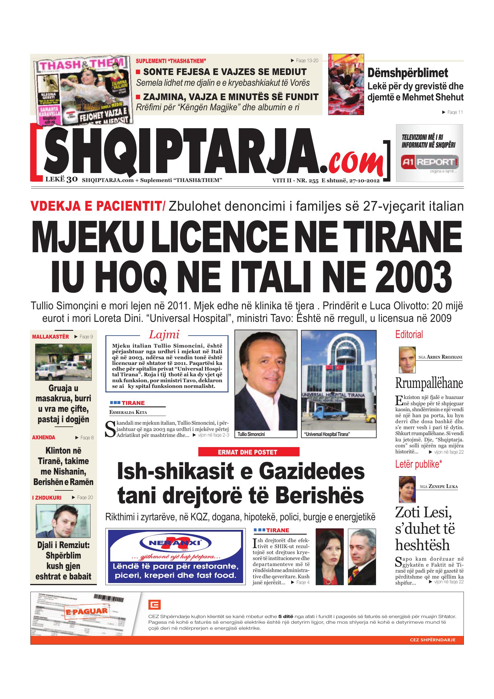 Shqiptarja.com 2012-10-27