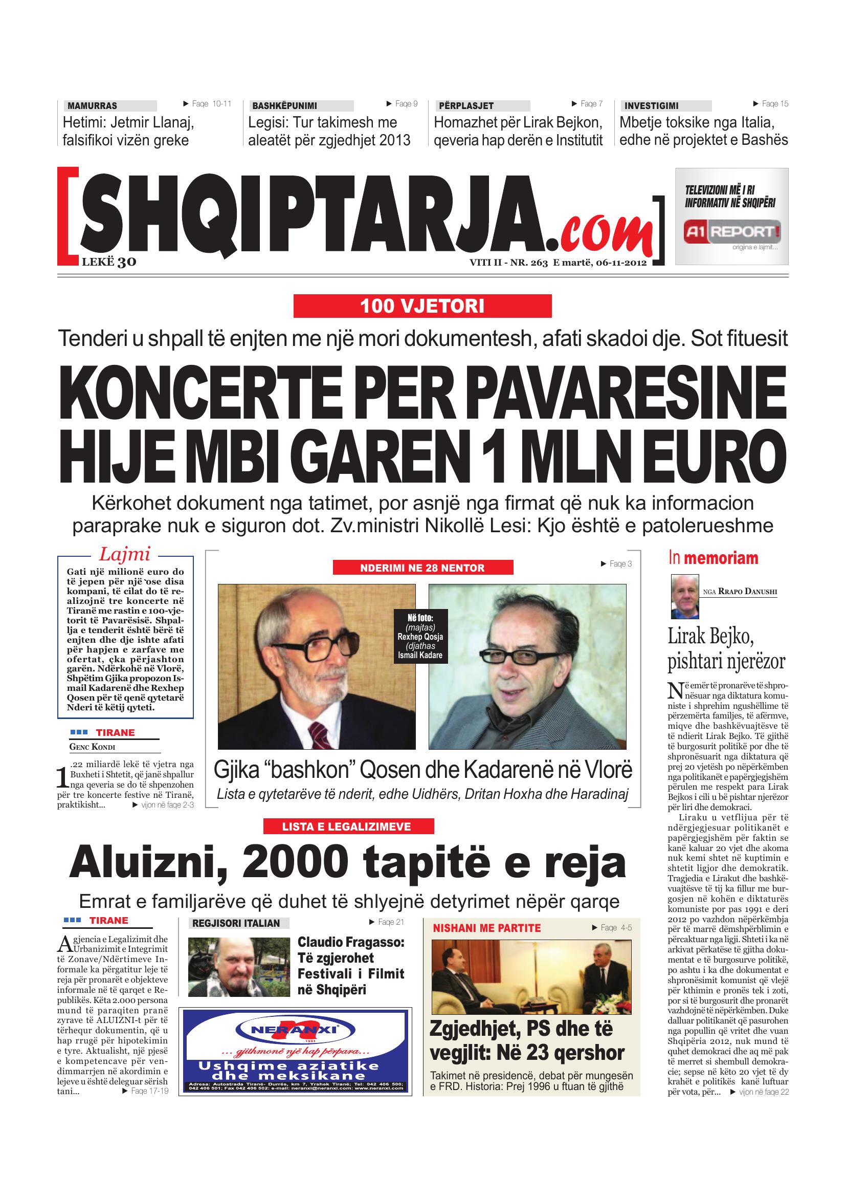 Shqiptarja.com 2012-11-06