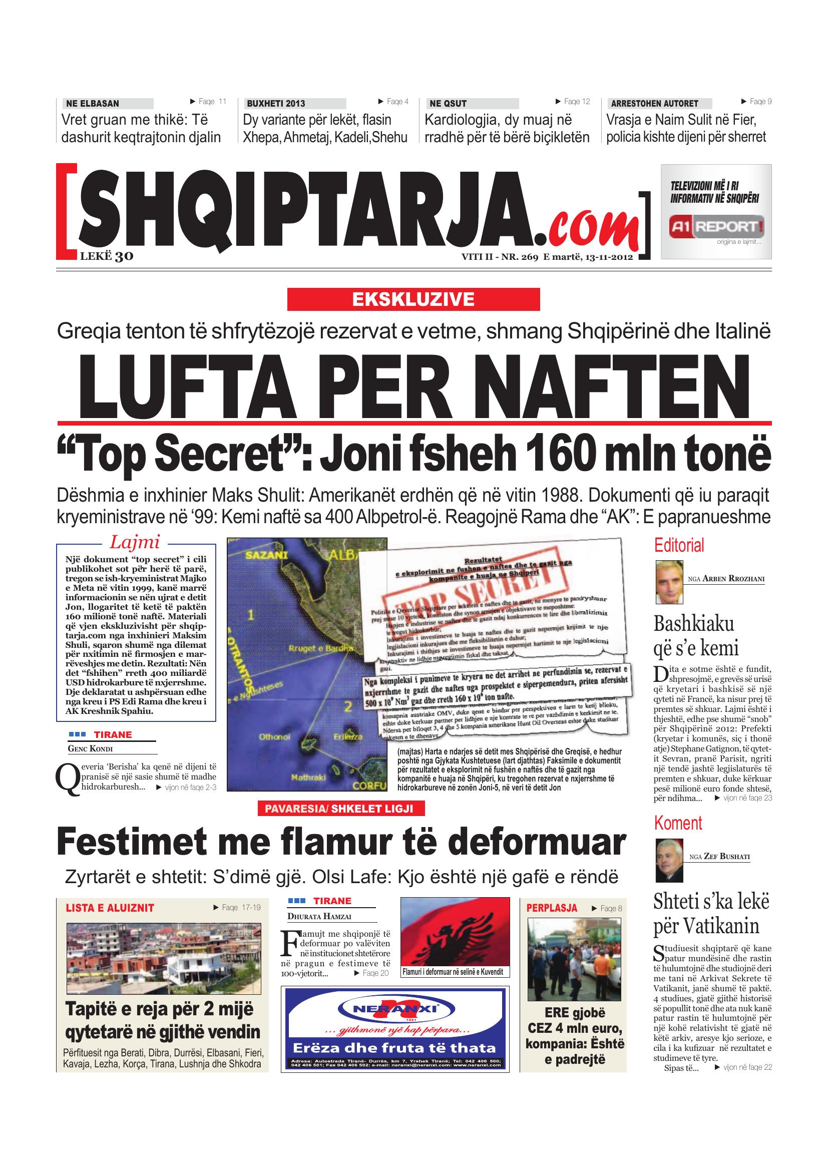 Shqiptarja.com 2012-11-13