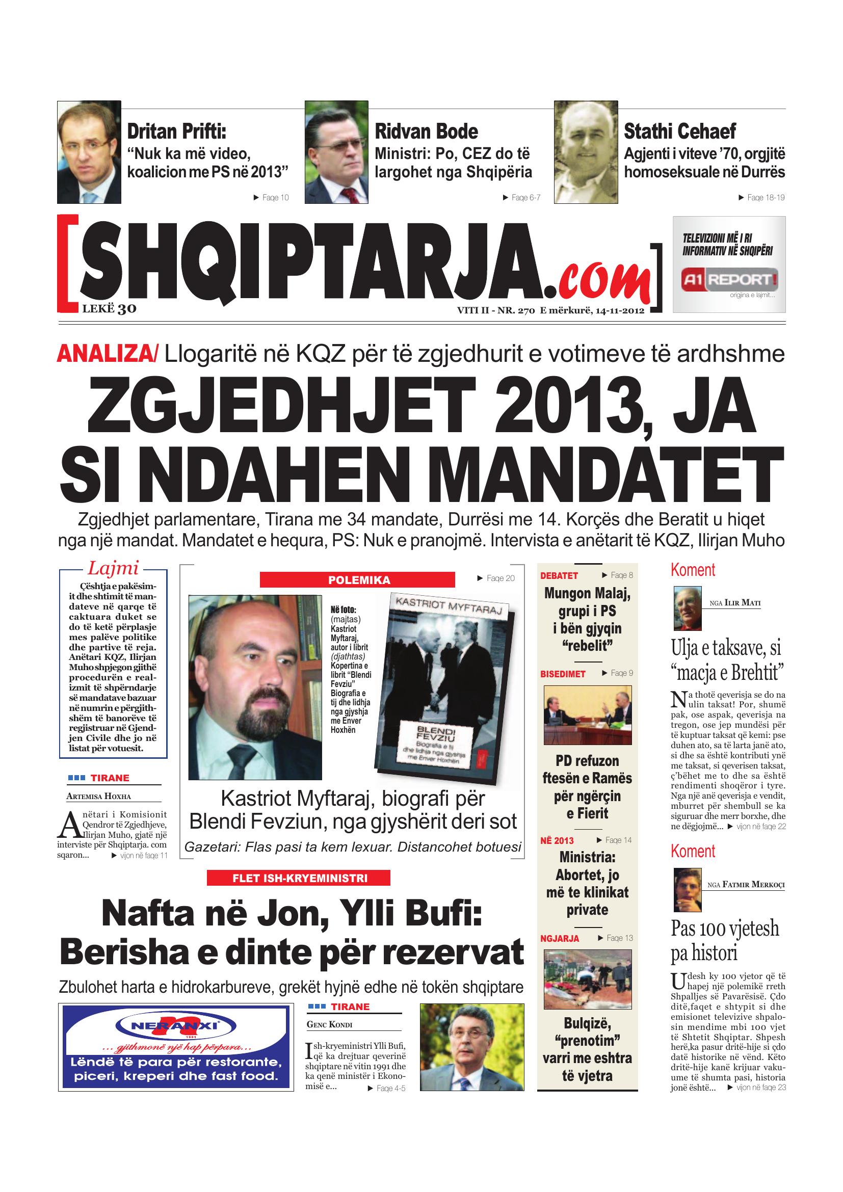 Shqiptarja.com 2012-11-14